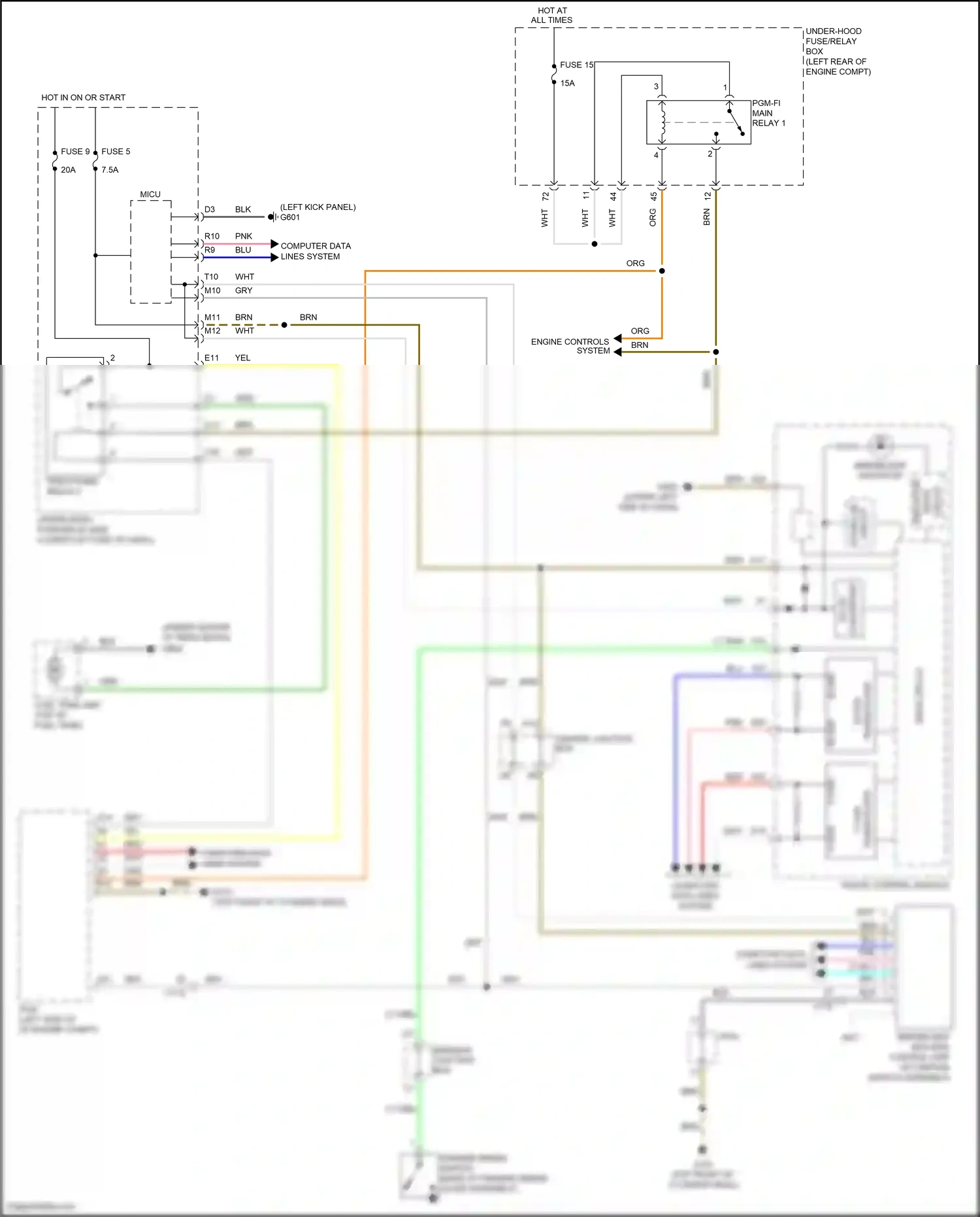 Wiring diagram engine controls system for Honda Accord IX facelift (2014-2019) (6 of 14)