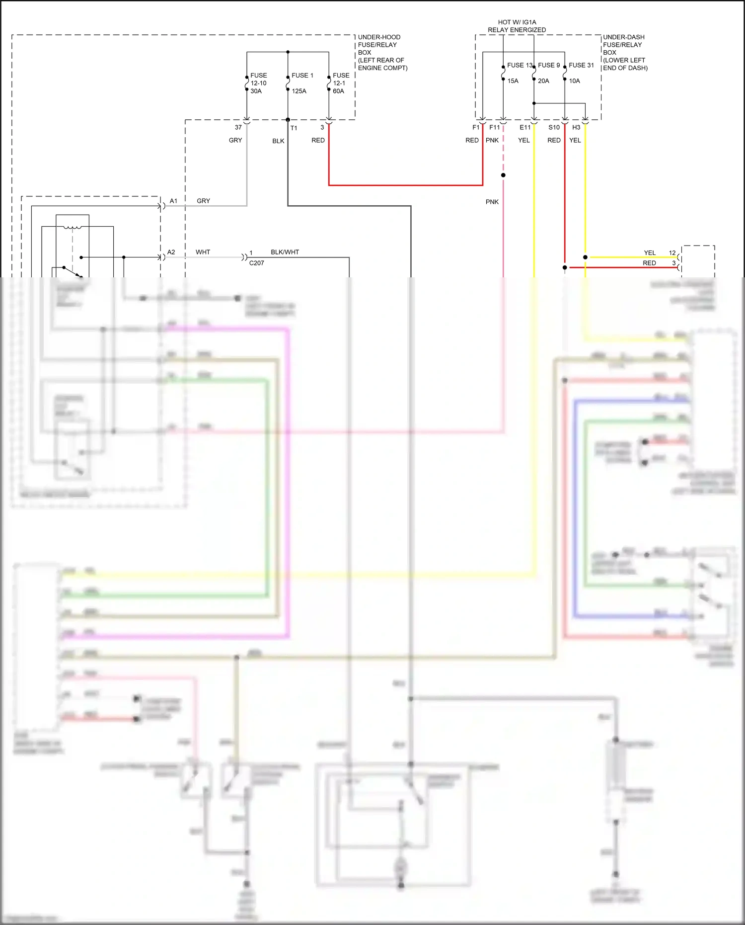 Wiring diagram engine start/stop switch for Honda Accord IX facelift (2014-2019) (3 of 7)