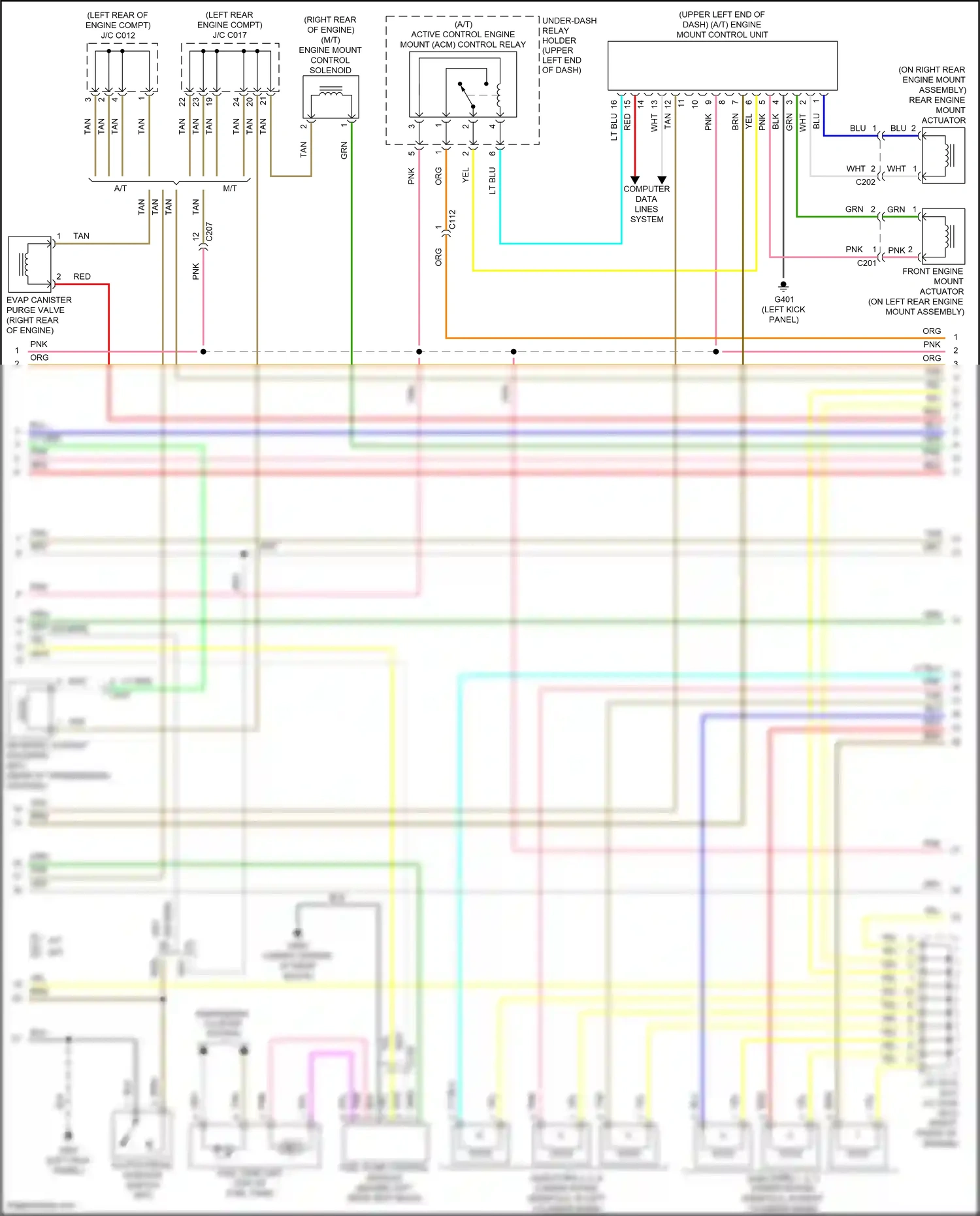 Wiring diagram front engine mount actuator for Honda Accord IX facelift (2014-2019) (1 of 1)