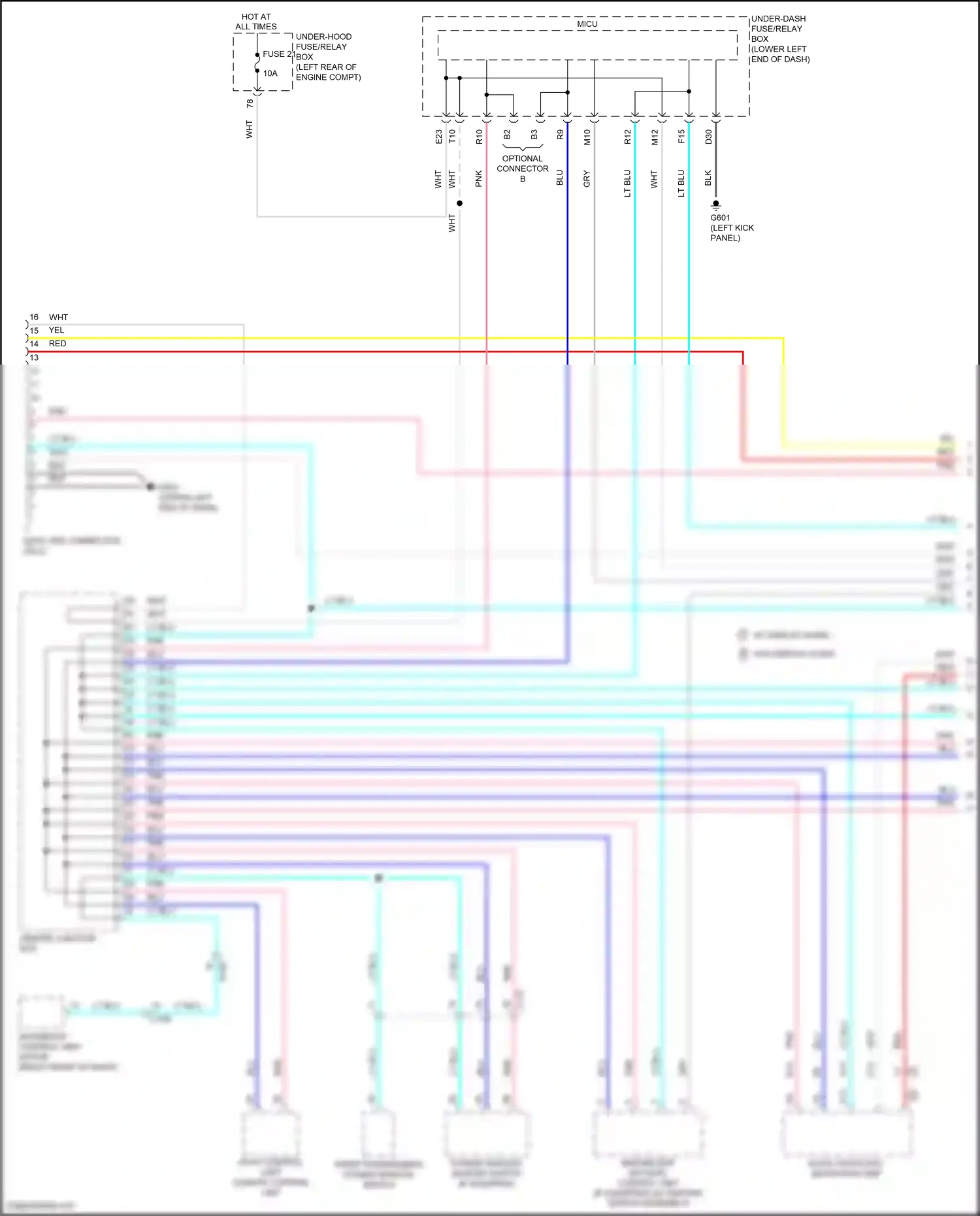 Wiring diagram front passenger's power window switch for Honda Accord IX facelift (2014-2019) (1 of 19)