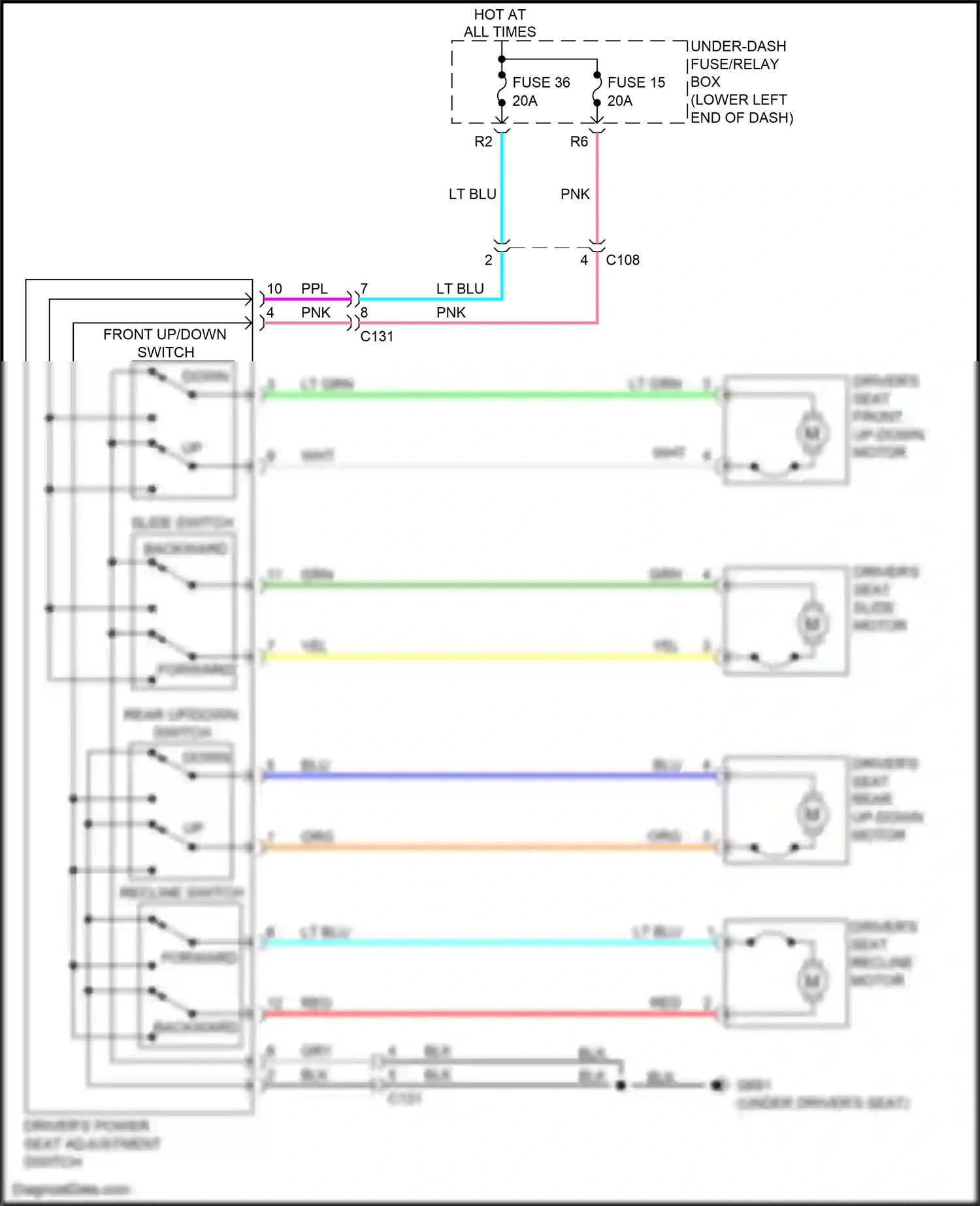 Wiring diagram front up/down switch for Honda Accord IX facelift (2014-2019) (2 of 3)