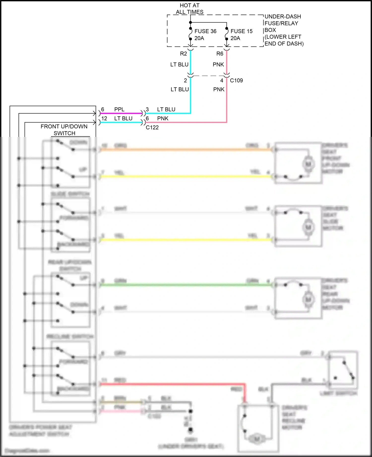 Wiring diagram front up/down switch for Honda Accord IX facelift (2014-2019) (1 of 3)
