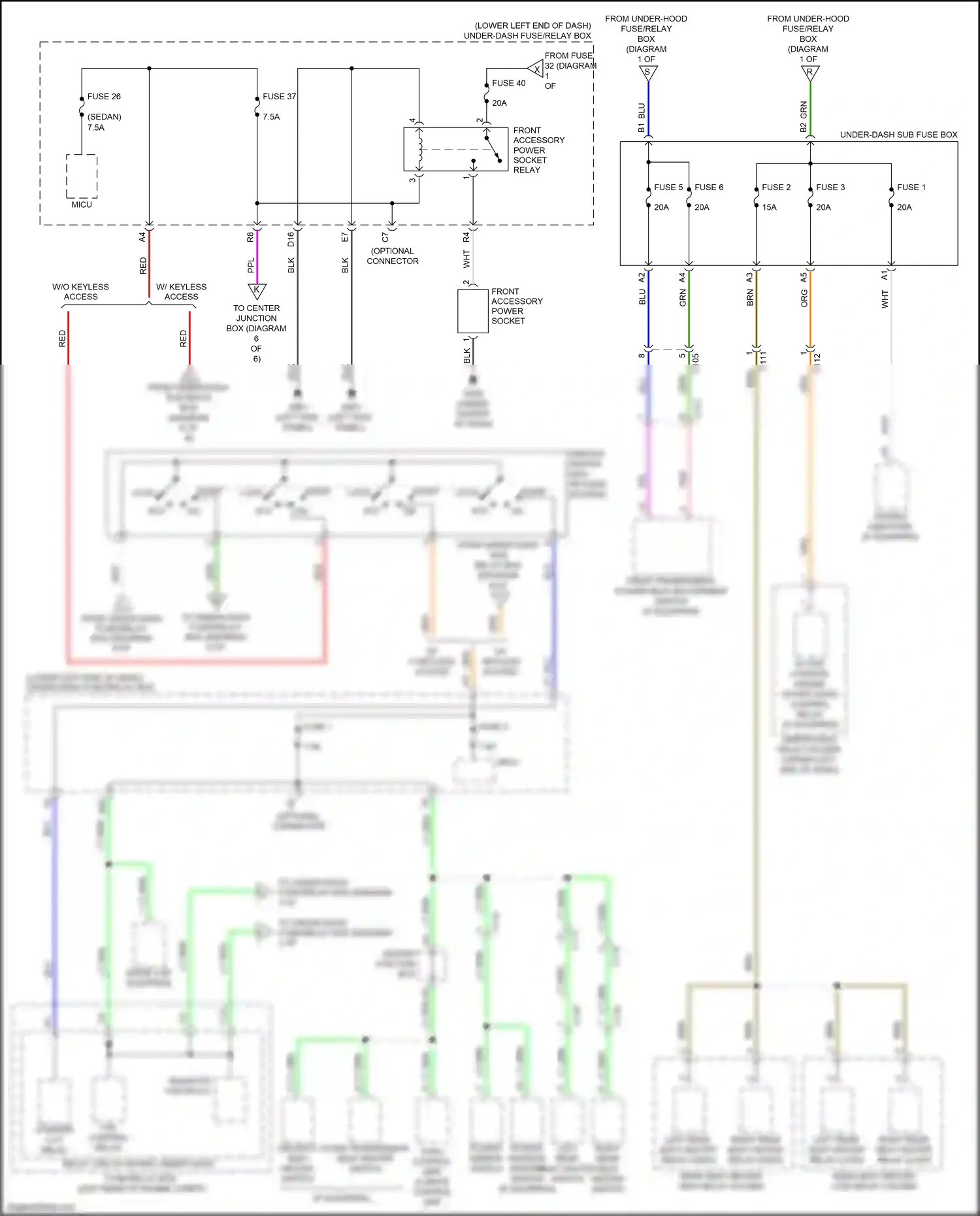 Wiring diagram ignition switch for Honda Accord IX facelift (2014-2019) (5 of 5)