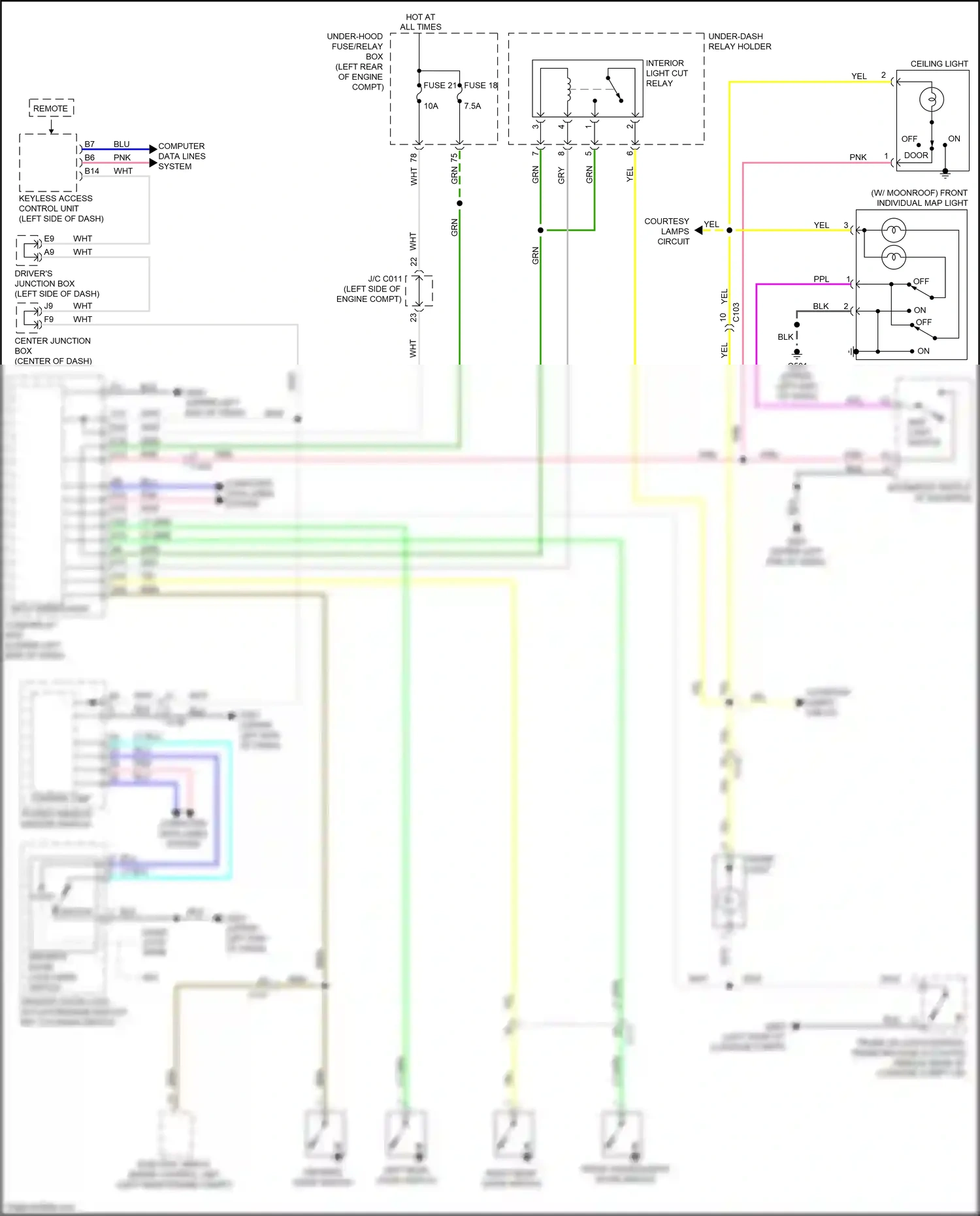 Wiring diagram keyless access control unit for Honda Accord IX facelift (2014-2019) (22 of 38)