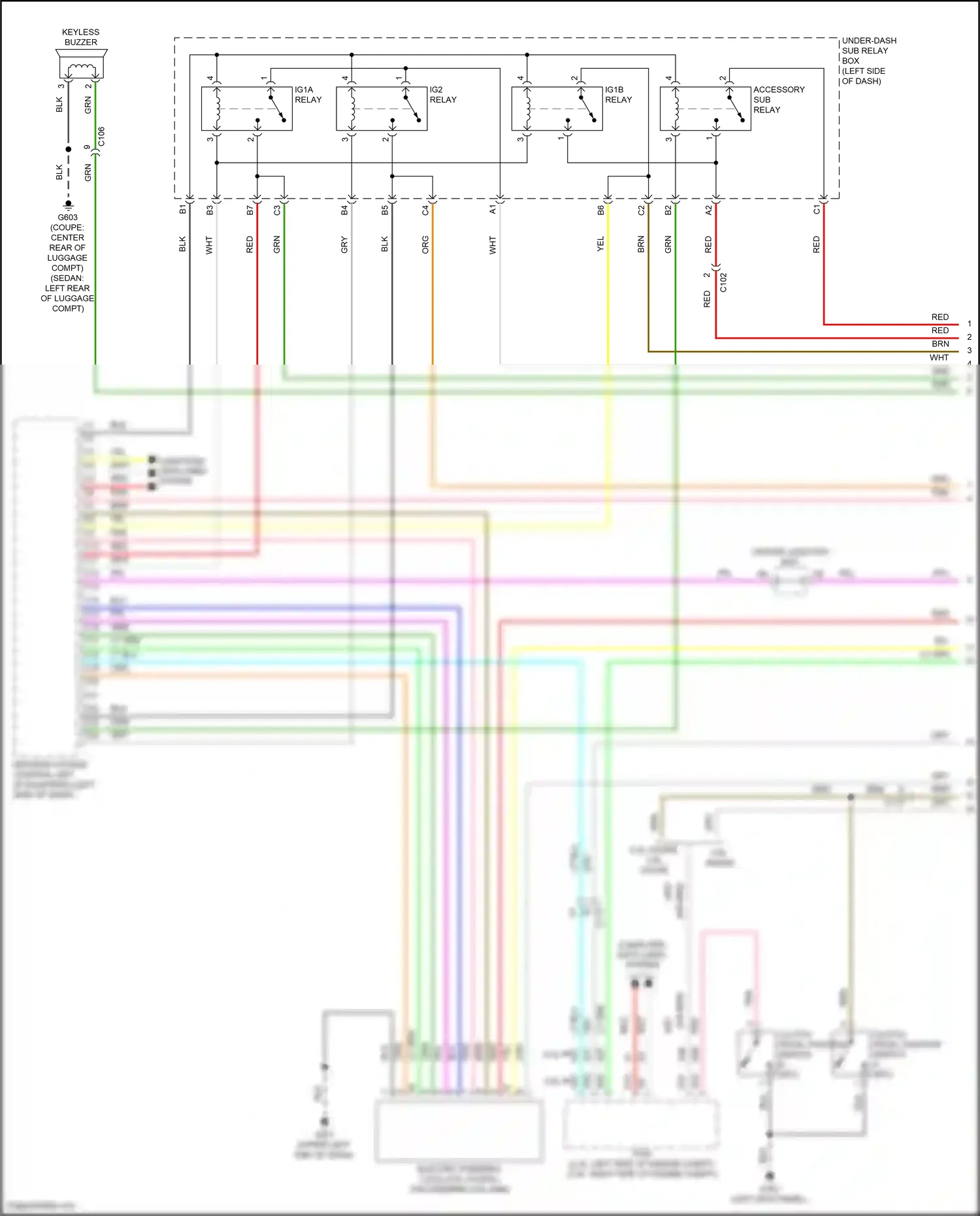Wiring diagram keyless access control unit for Honda Accord IX facelift (2014-2019) (4 of 38)