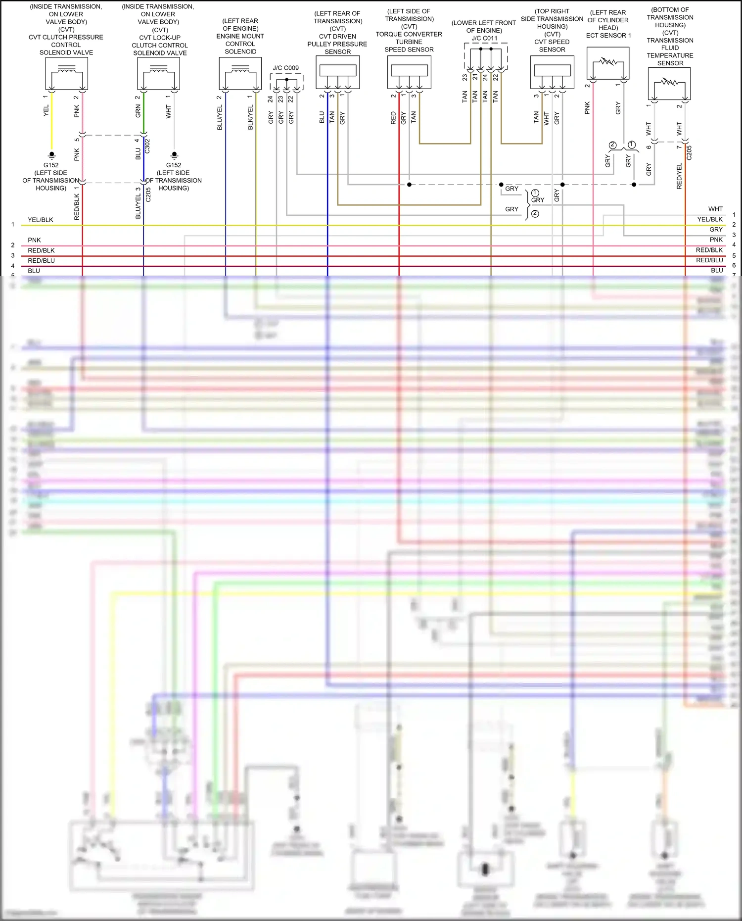 Wiring diagram knock sensor for Honda Accord IX facelift (2014-2019) (2 of 2)