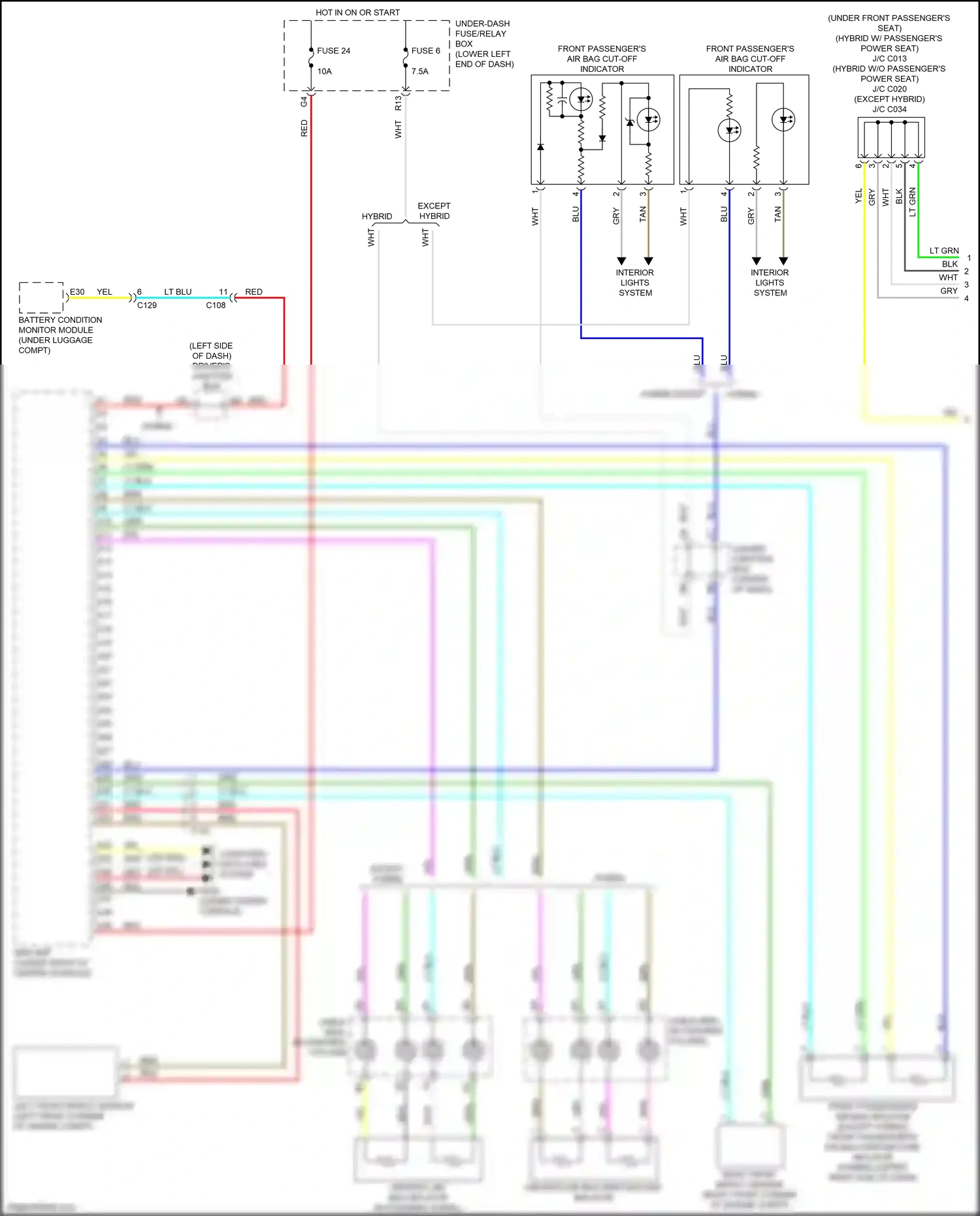 Wiring diagram left front impact sensor for Honda Accord IX facelift (2014-2019) (1 of 1)