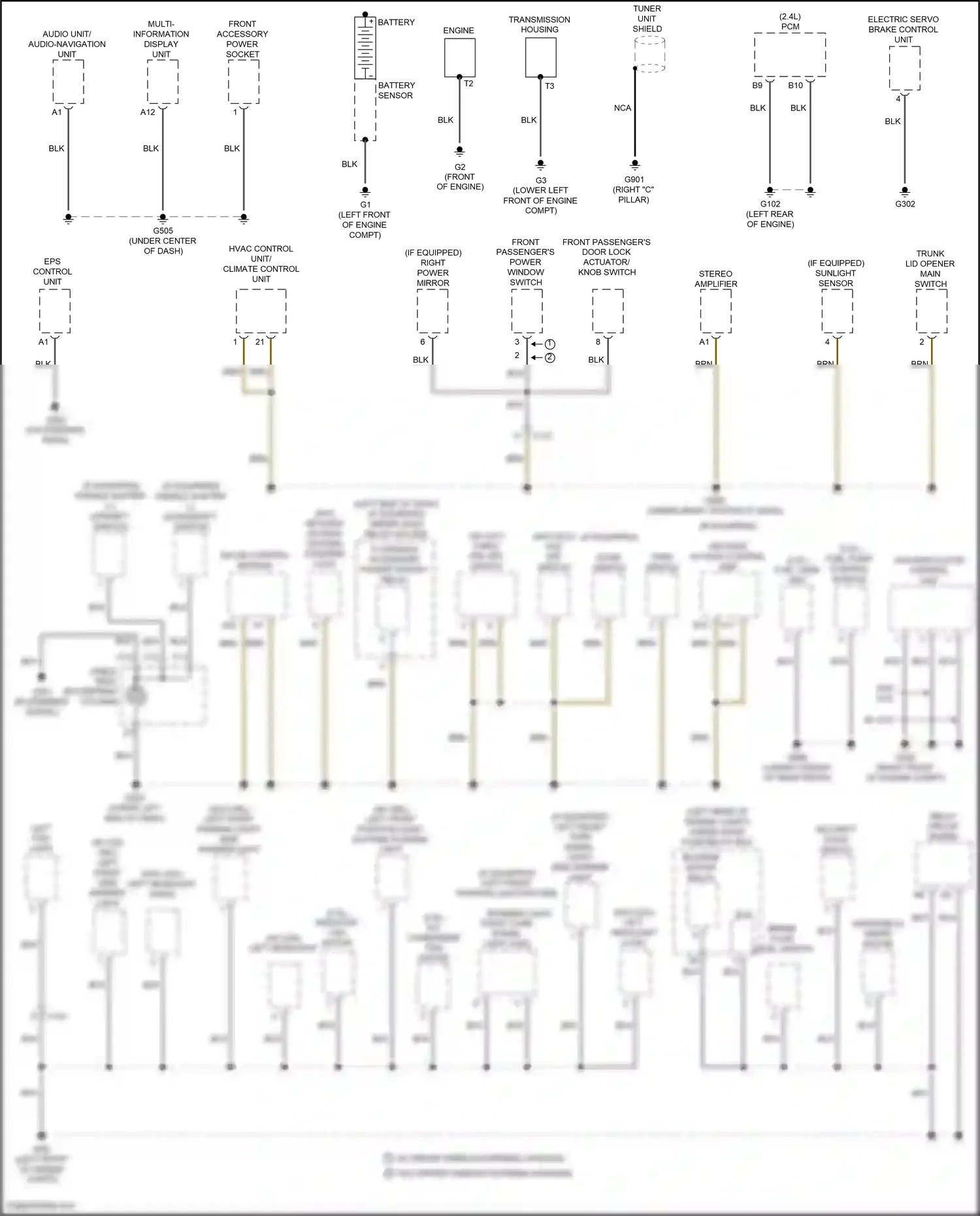 Wiring diagram left front side marker light for Honda Accord IX facelift (2014-2019) (3 of 4)