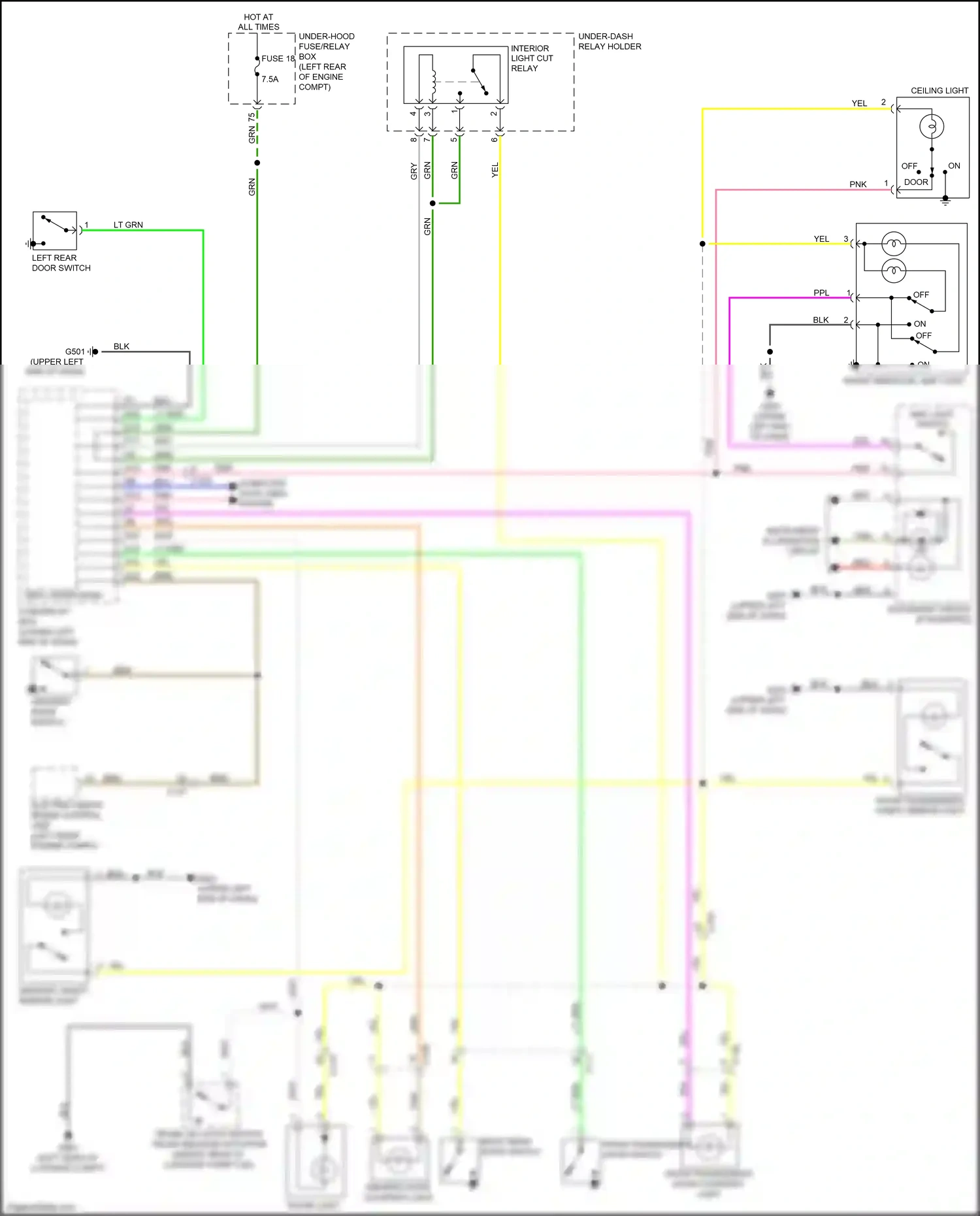 Wiring diagram map light switch for Honda Accord IX facelift (2014-2019) (1 of 3)