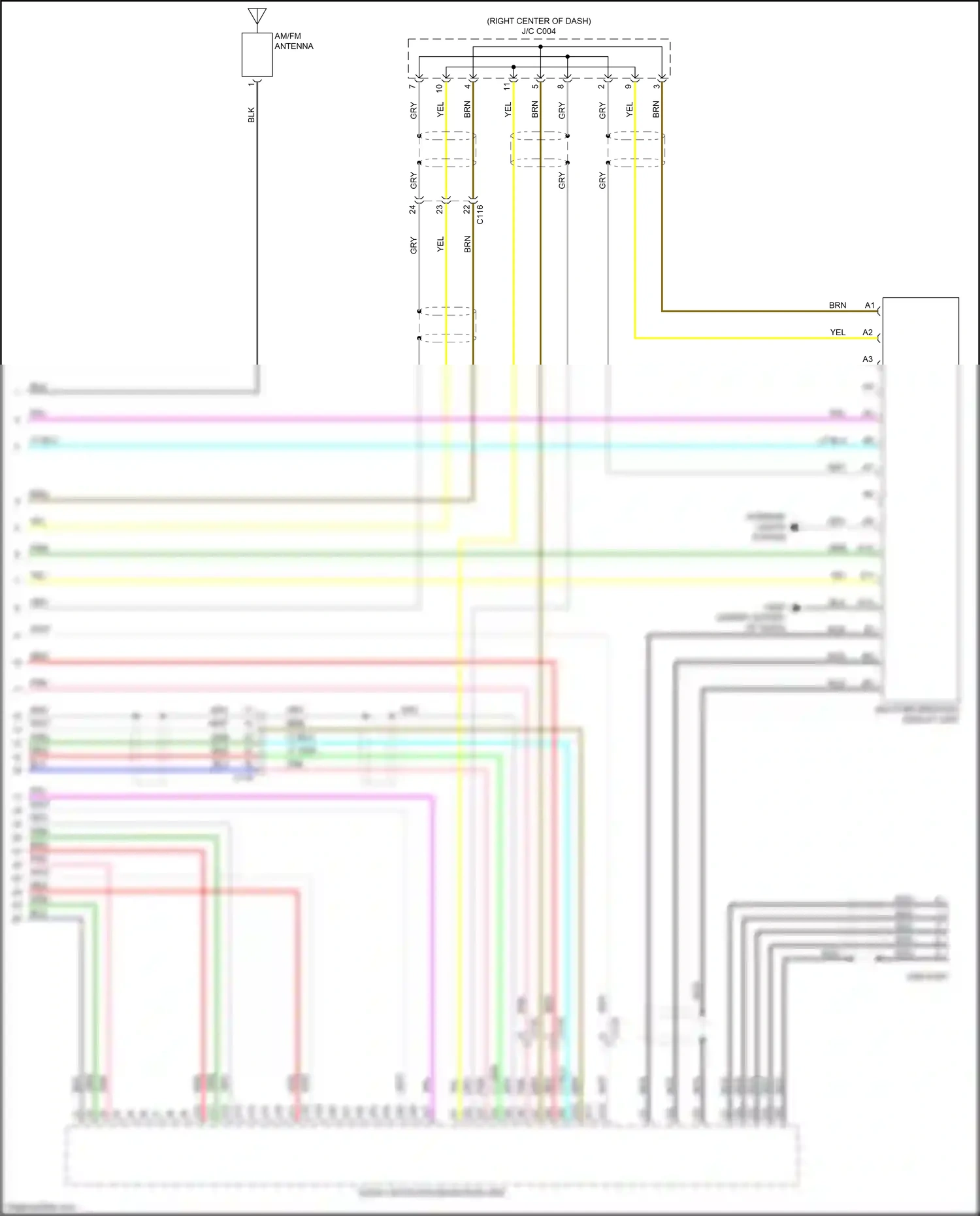 Wiring diagram multi information display unit for Honda Accord IX facelift (2014-2019) (3 of 14)