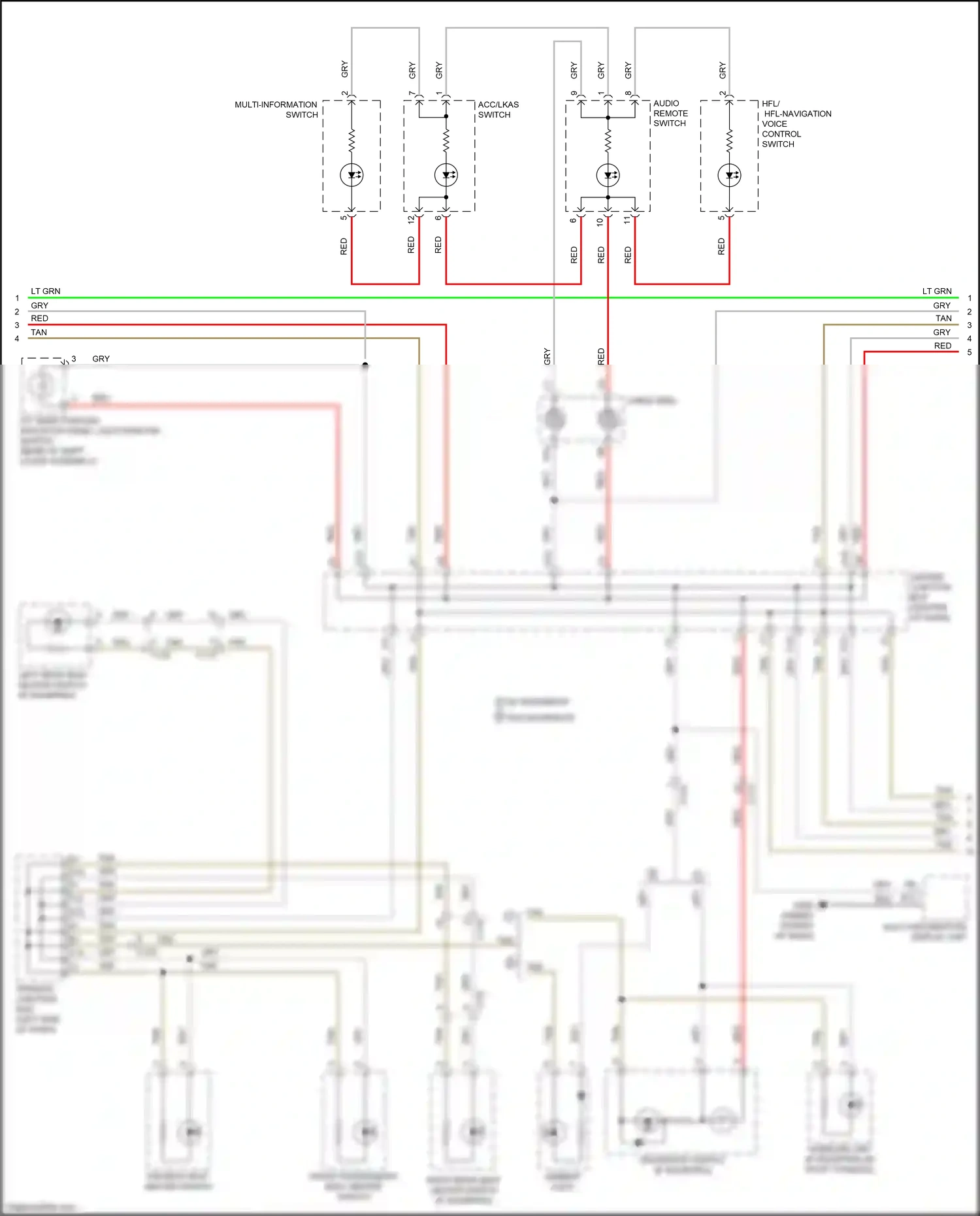 Wiring diagram multi- information switch for Honda Accord IX facelift (2014-2019) (1 of 1)