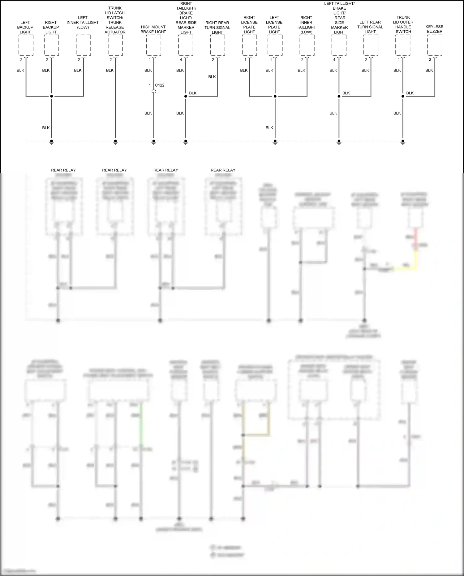 Wiring diagram parking, backup sensor control unit for Honda Accord IX facelift (2014-2019) (4 of 7)