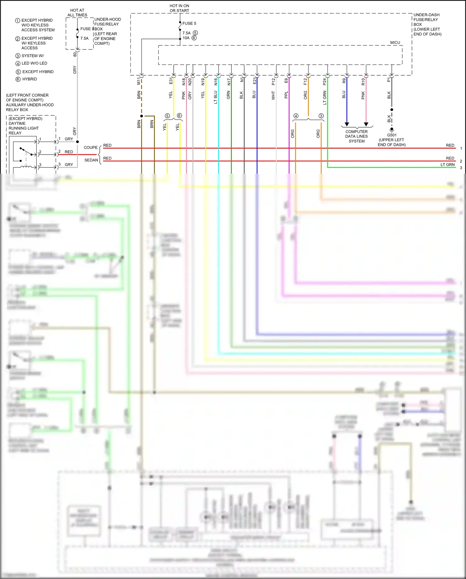 Wiring diagram parking, backup sensor switch for Honda Accord IX facelift (2014-2019) (1 of 6)