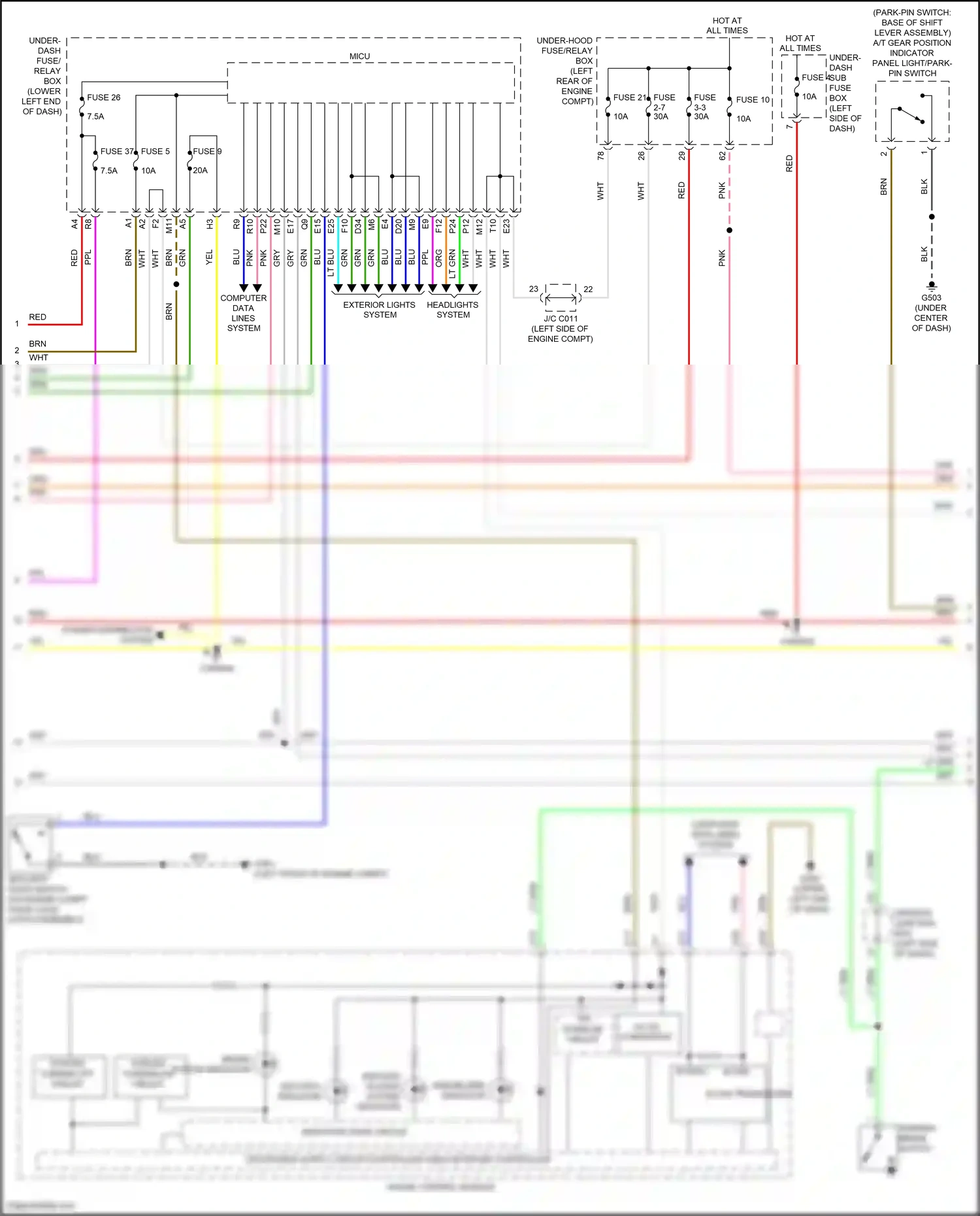 Wiring diagram security indicator for Honda Accord IX facelift (2014-2019) (2 of 2)