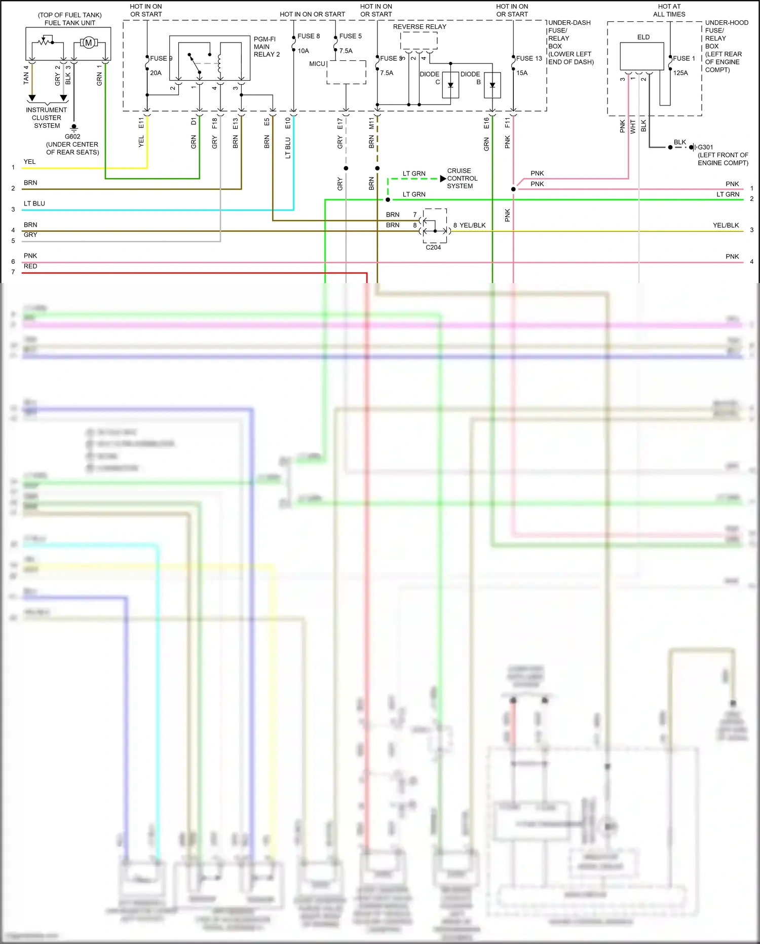 Wiring diagram sensor a for Honda Accord IX facelift (2014-2019) (1 of 2)