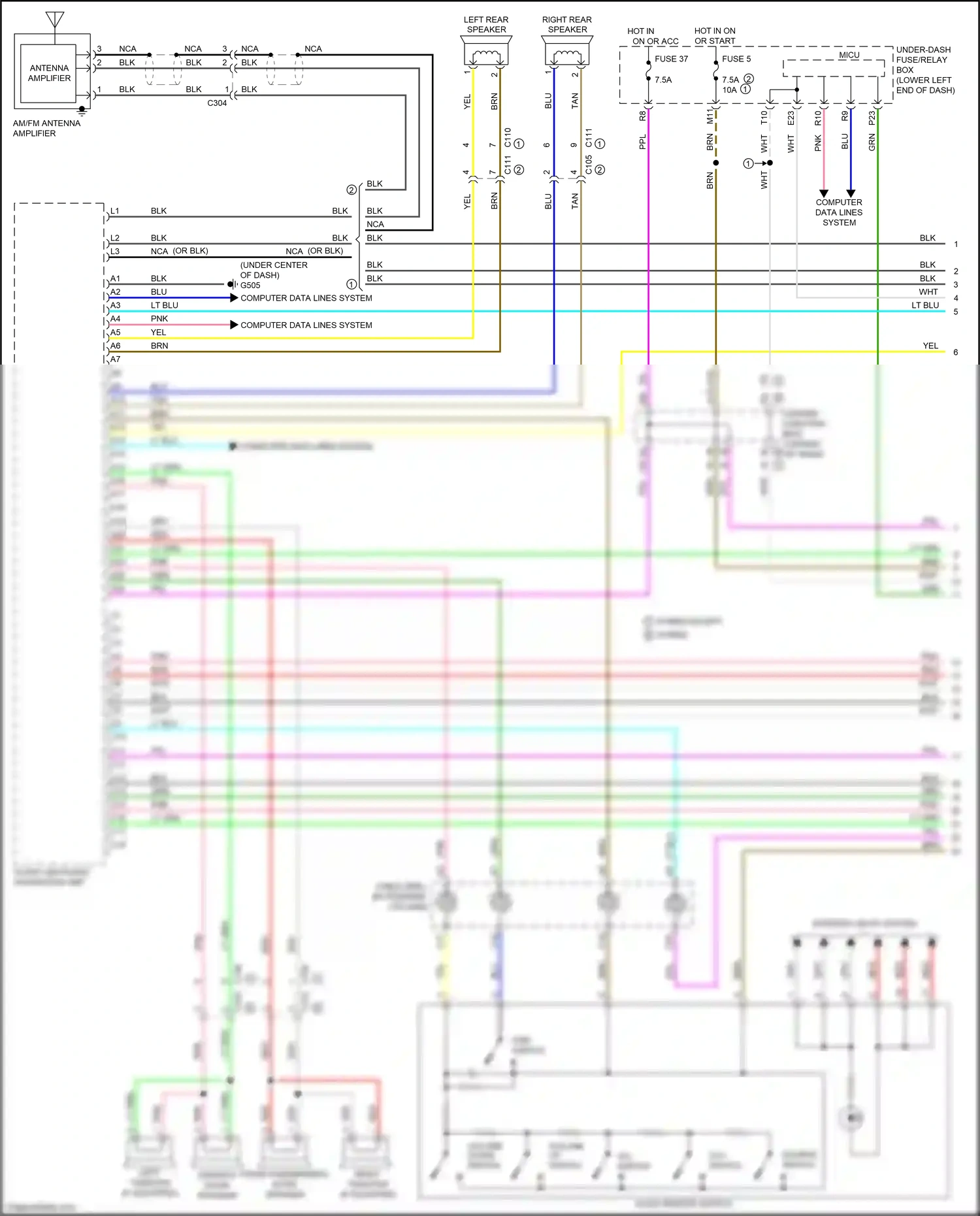Wiring diagram source switch for Honda Accord IX facelift (2014-2019) (4 of 4)
