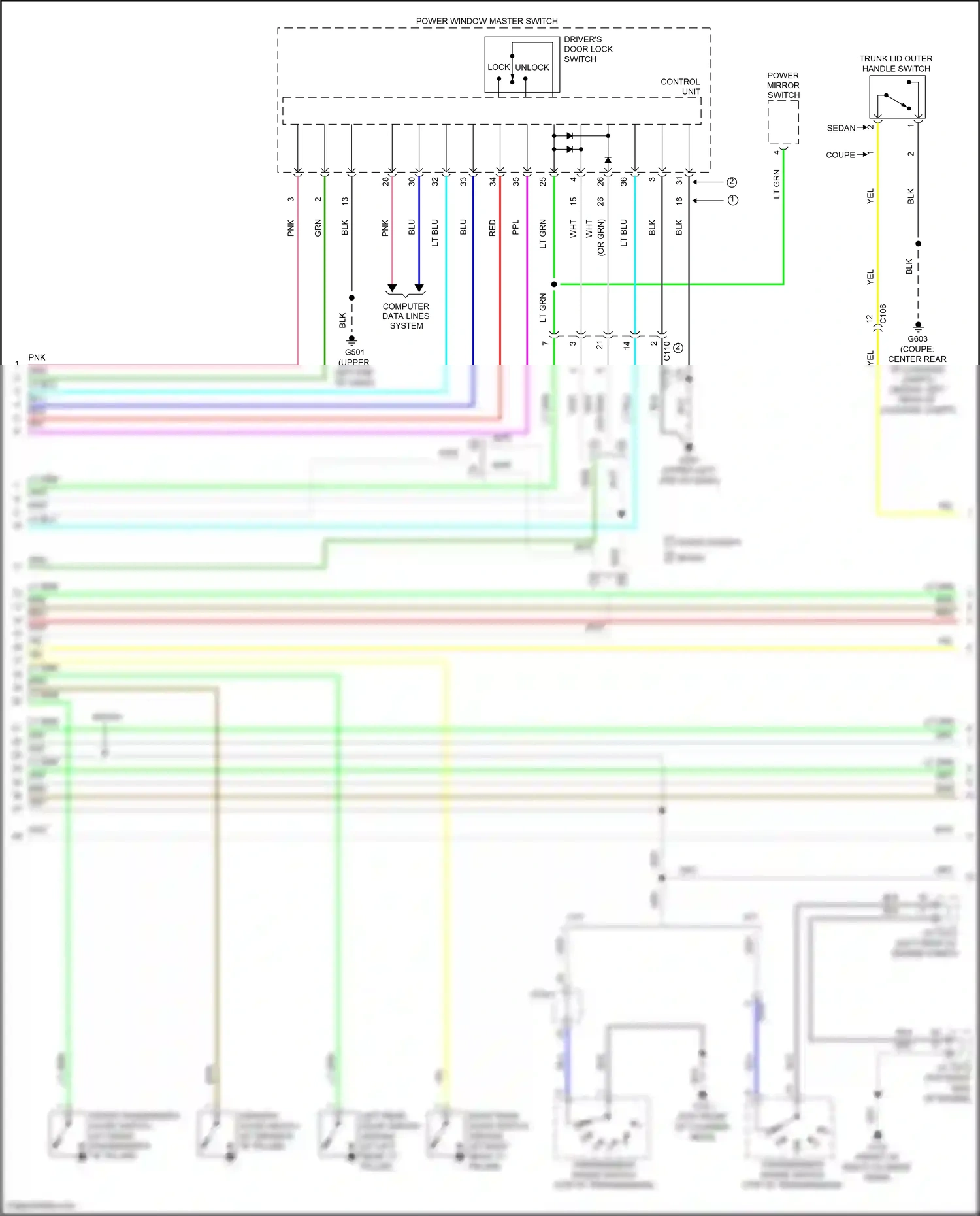 Wiring diagram trunk lid outer handle switch for Honda Accord IX facelift (2014-2019) (1 of 7)