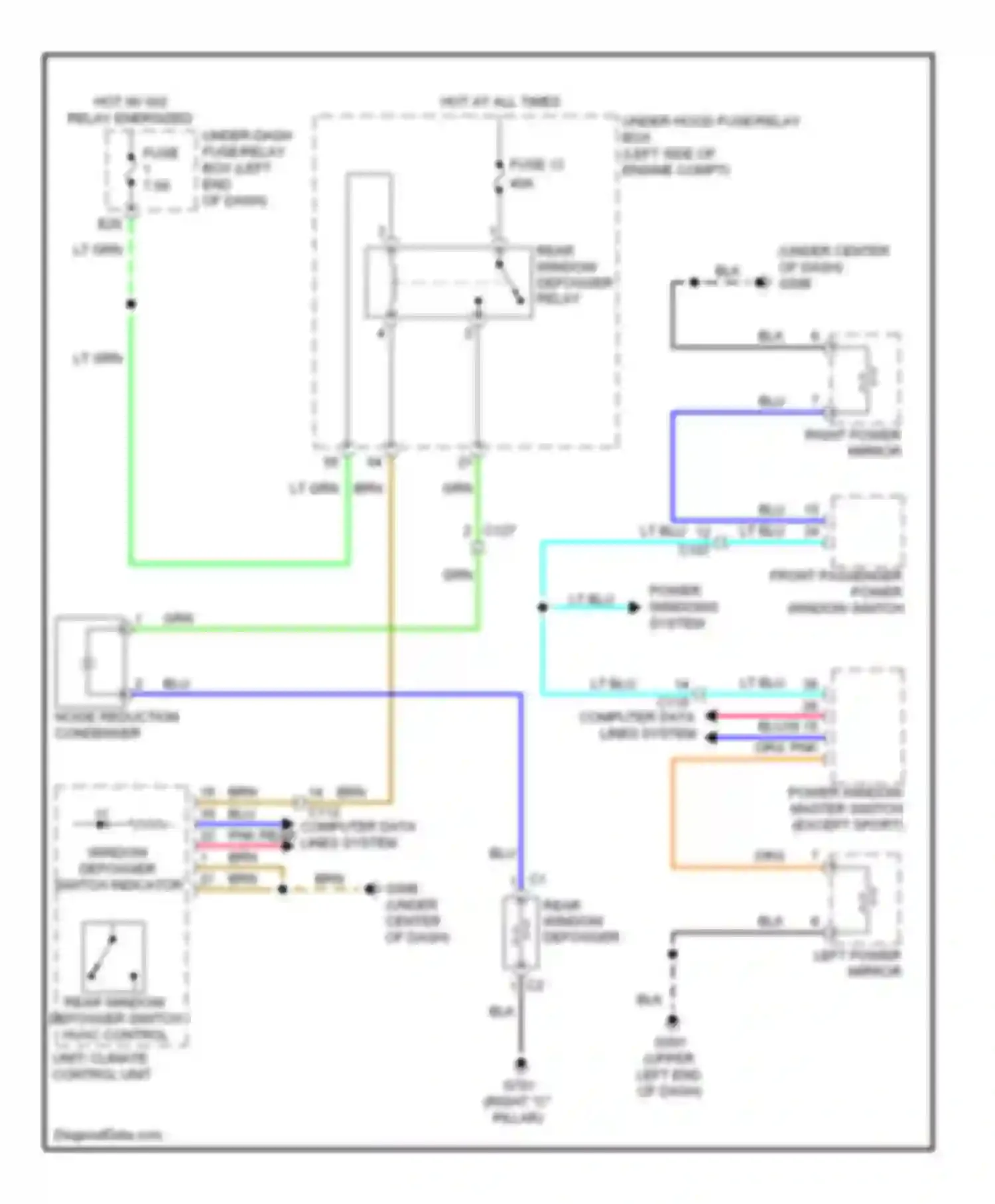 Accord Honda IX (2012-2016): Defoggers circuit, except hybrid