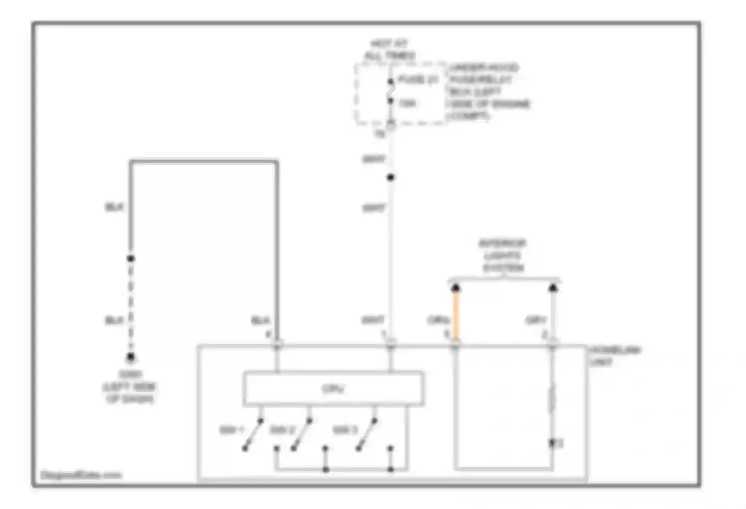 Accord Honda IX (2012-2016): Home link remote control circuit, except hybrid