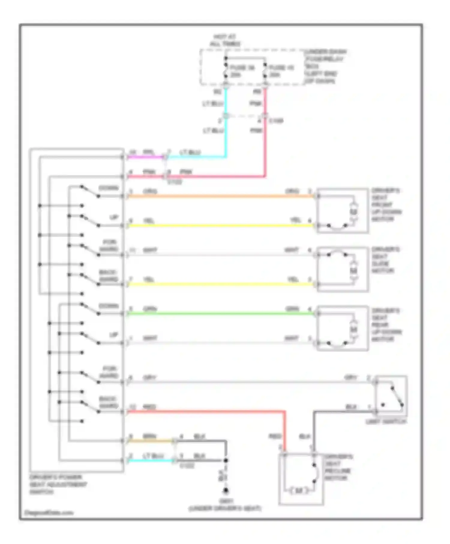 Accord Honda IX (2012-2016): Driver power seat circuit, coupe