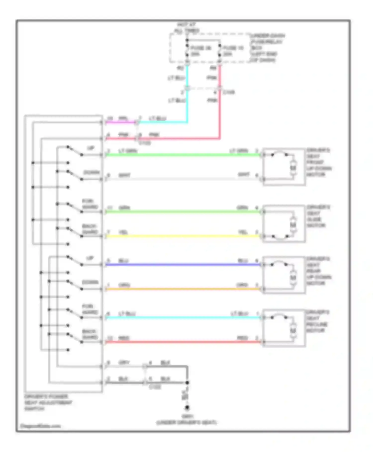 Accord Honda IX (2012-2016): Driver power seat circuit, sedan