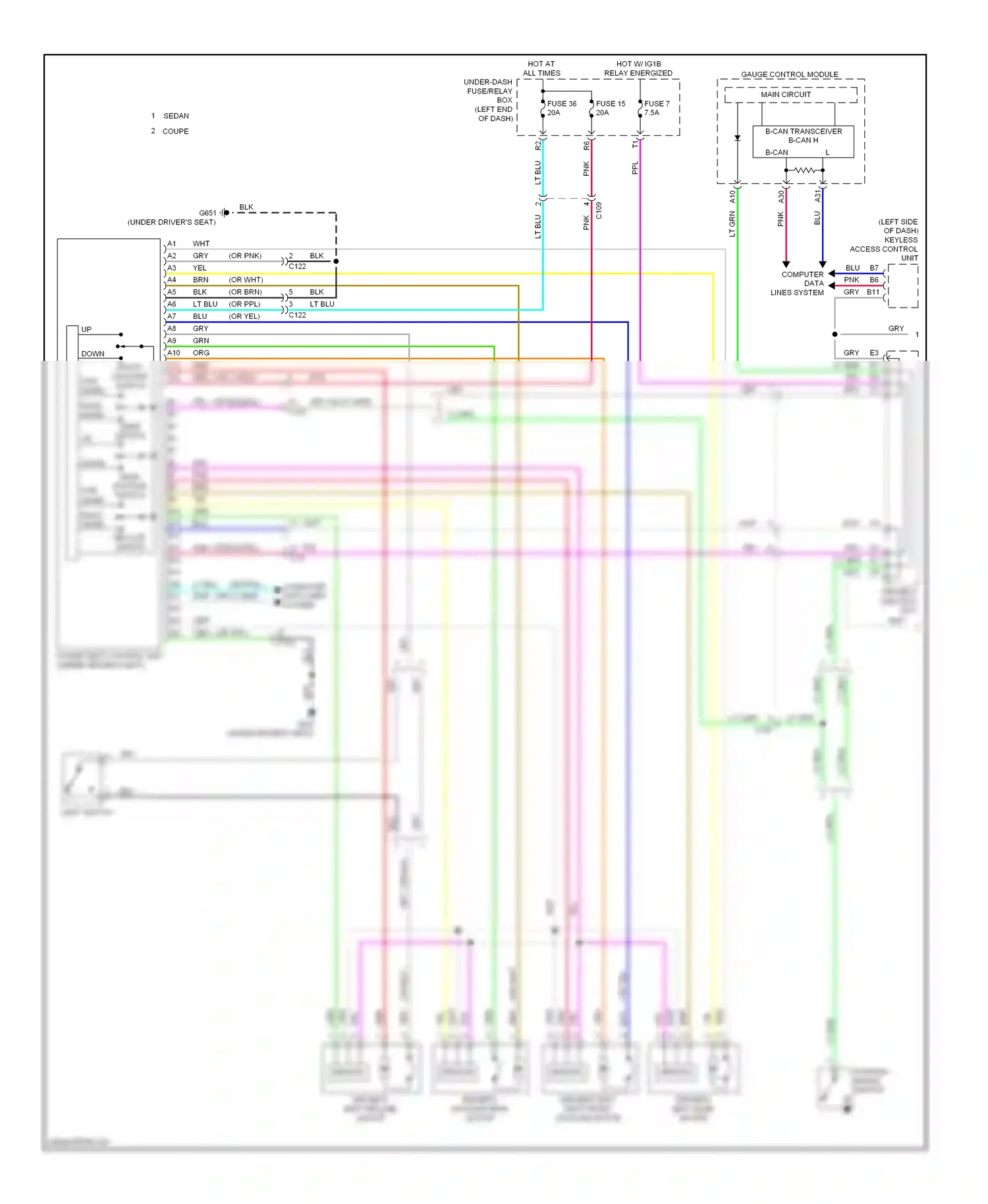 Wiring diagram back- ward for Honda Accord IX (2012-2016) (3 of 3)