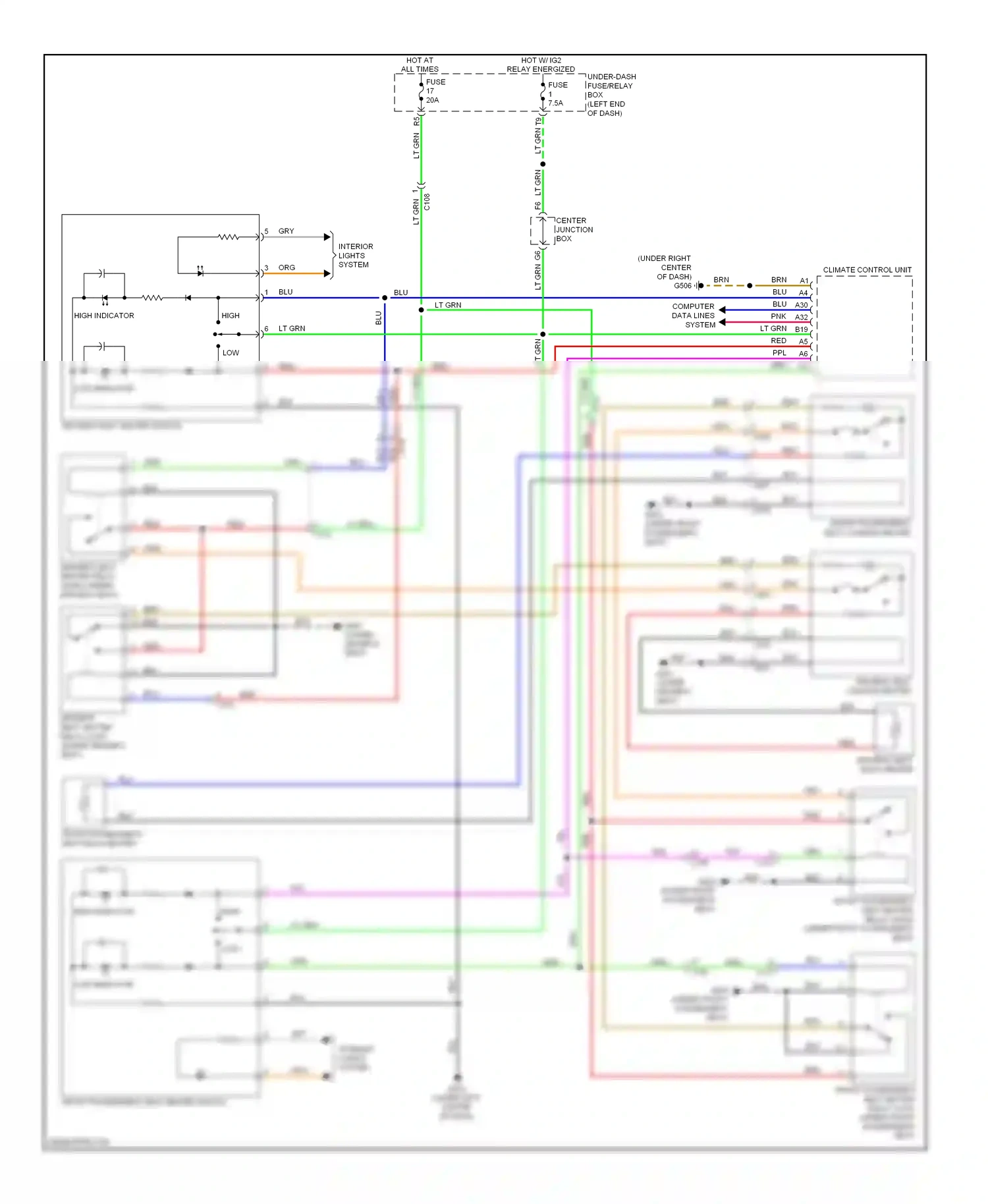 Wiring diagram climate control unit for Honda Accord IX (2012-2016) (8 of 10)