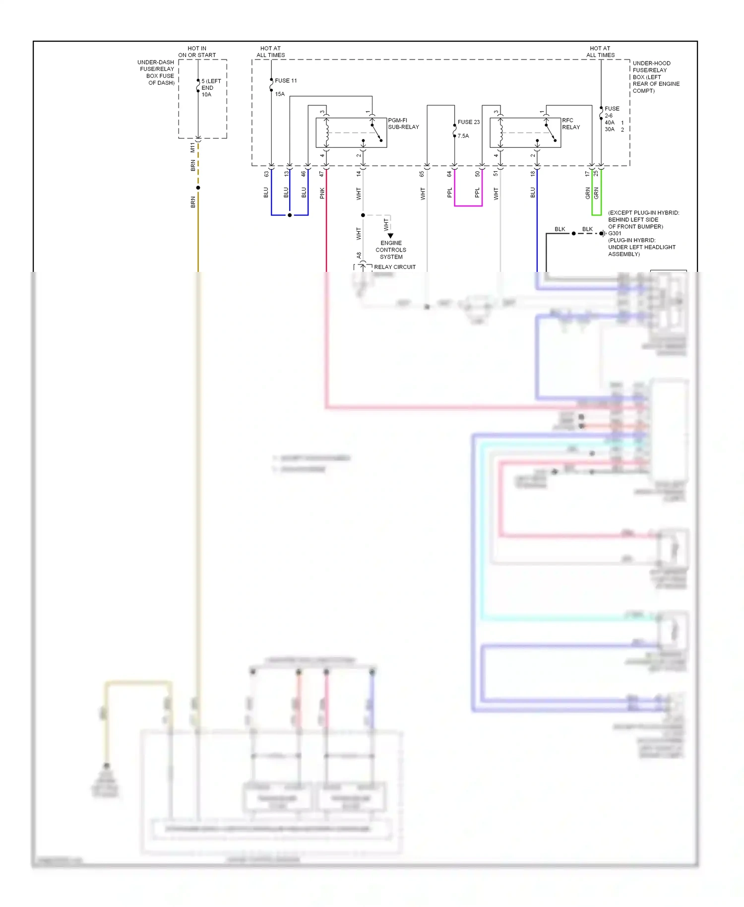Wiring diagram engine controls system relay circuit board for Honda Accord IX (2012-2016) (1 of 2)