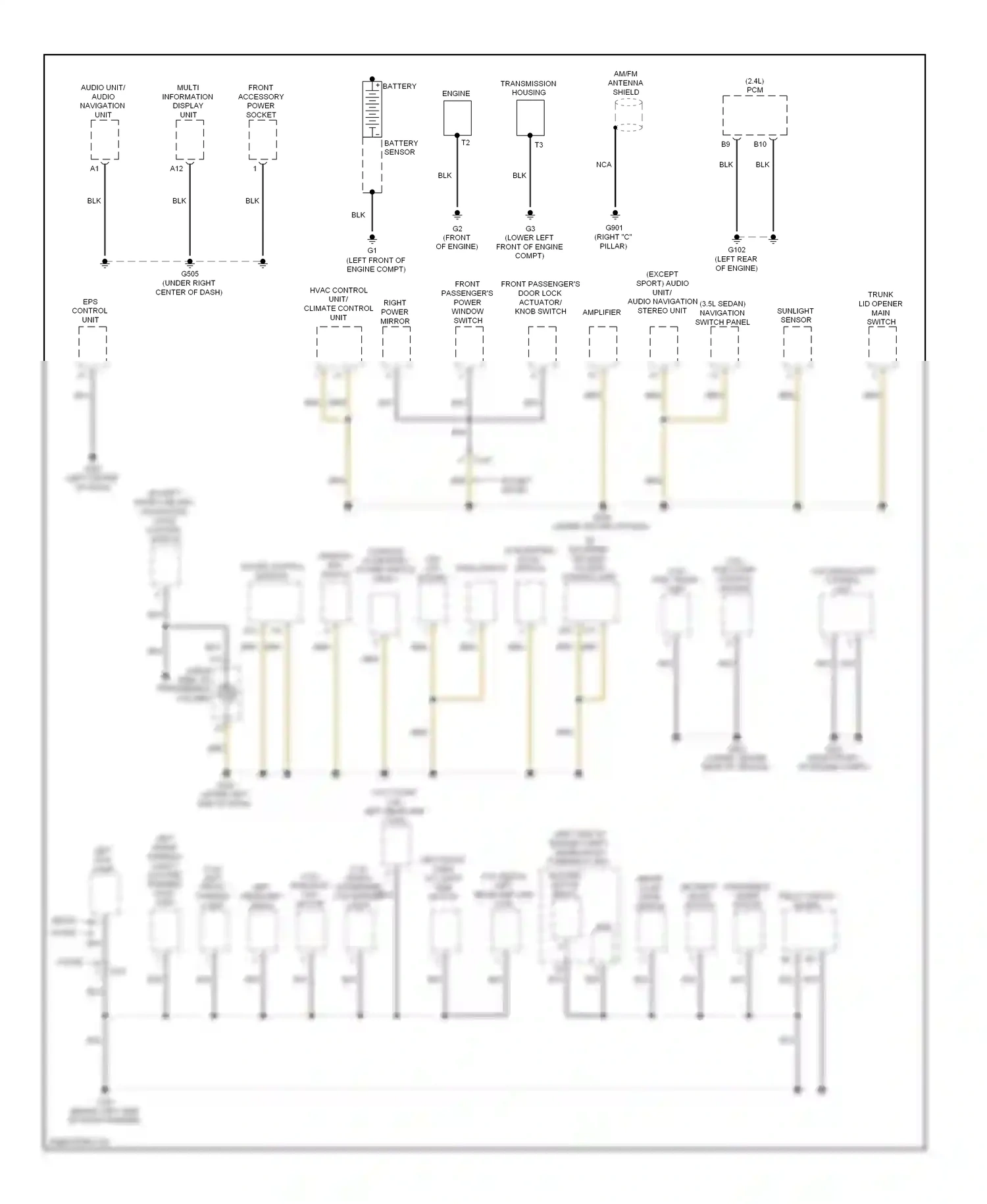 Wiring diagram eps control unit for Honda Accord IX (2012-2016) (1 of 5)