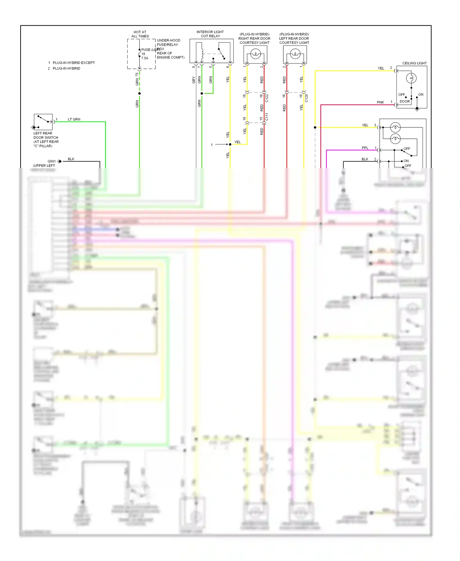 Wiring diagram front individual map light for Honda Accord IX (2012-2016) (1 of 2)