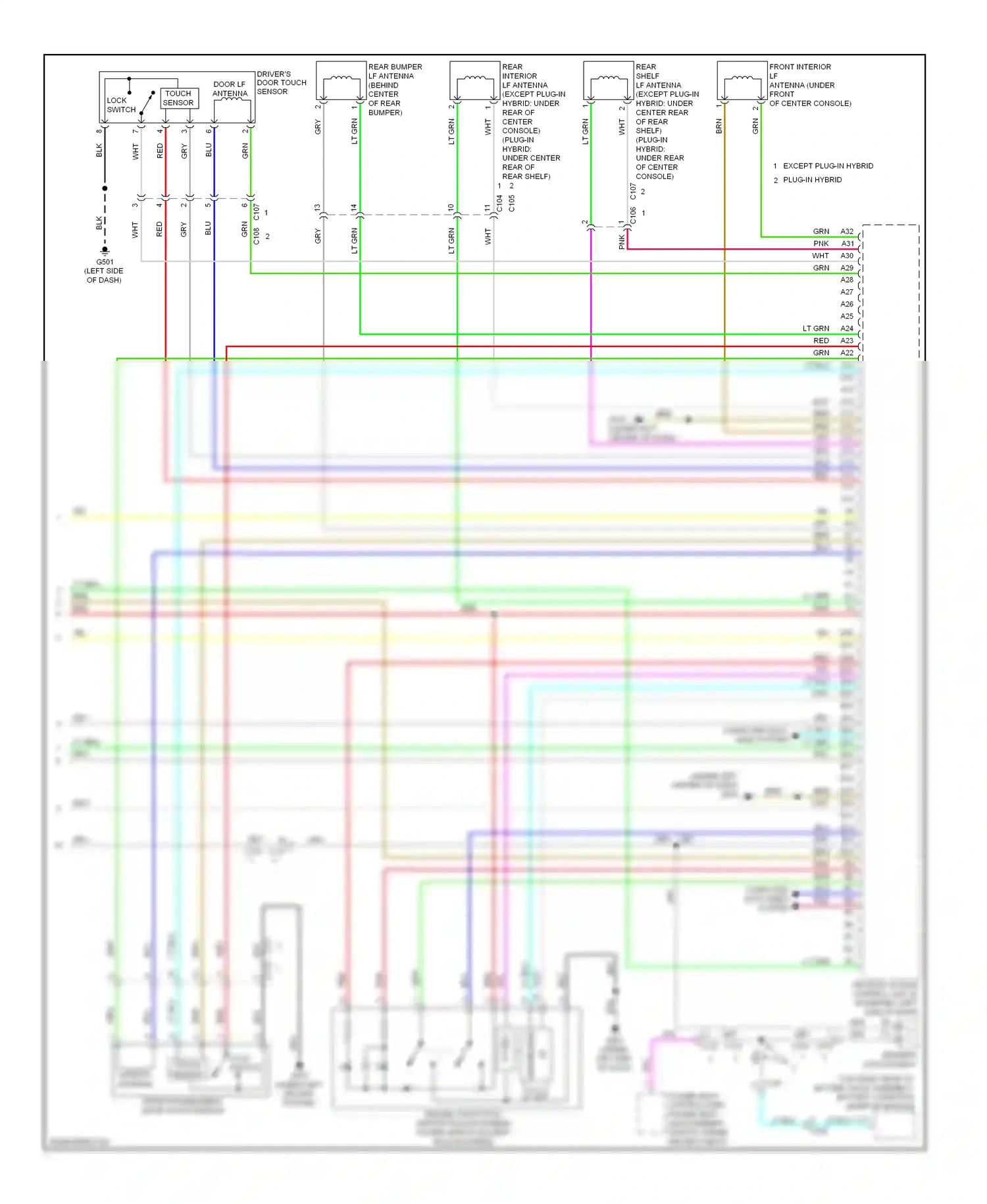 Wiring diagram front interior lf antenna (under front for Honda Accord IX (2012-2016) (1 of 2)