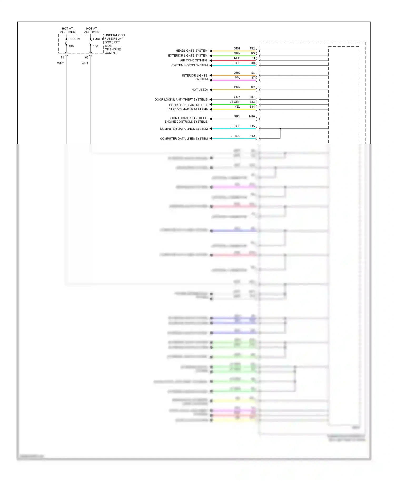 Wiring diagram headlights system for Honda Accord IX (2012-2016) (2 of 8)
