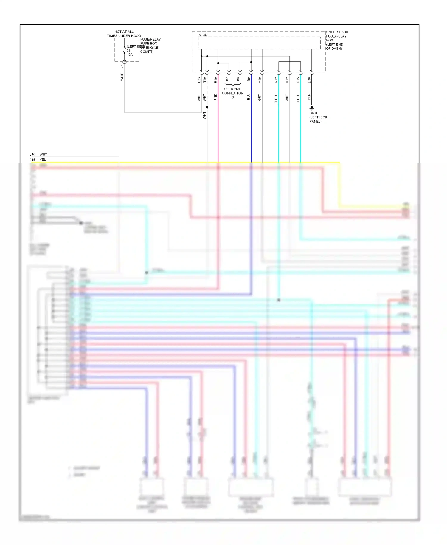 Wiring diagram hvac control unit/ climate control unit for Honda Accord IX (2012-2016) (2 of 3)