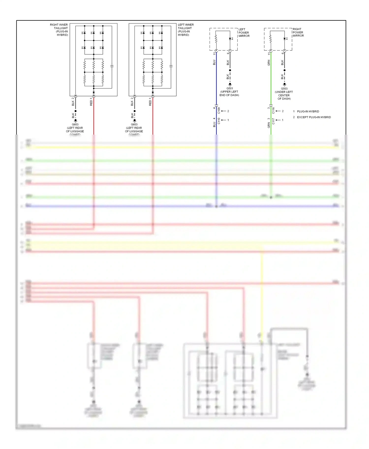 Wiring diagram left taillight for Honda Accord IX (2012-2016) (1 of 1)