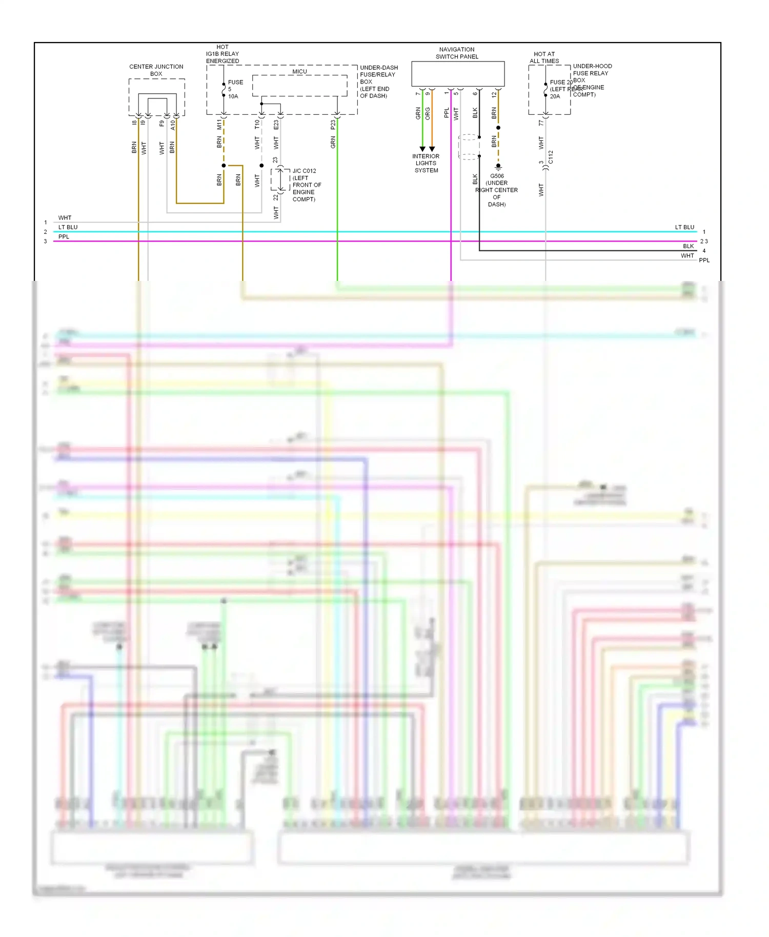 Wiring diagram navigation switch panel for Honda Accord IX (2012-2016) (3 of 7)