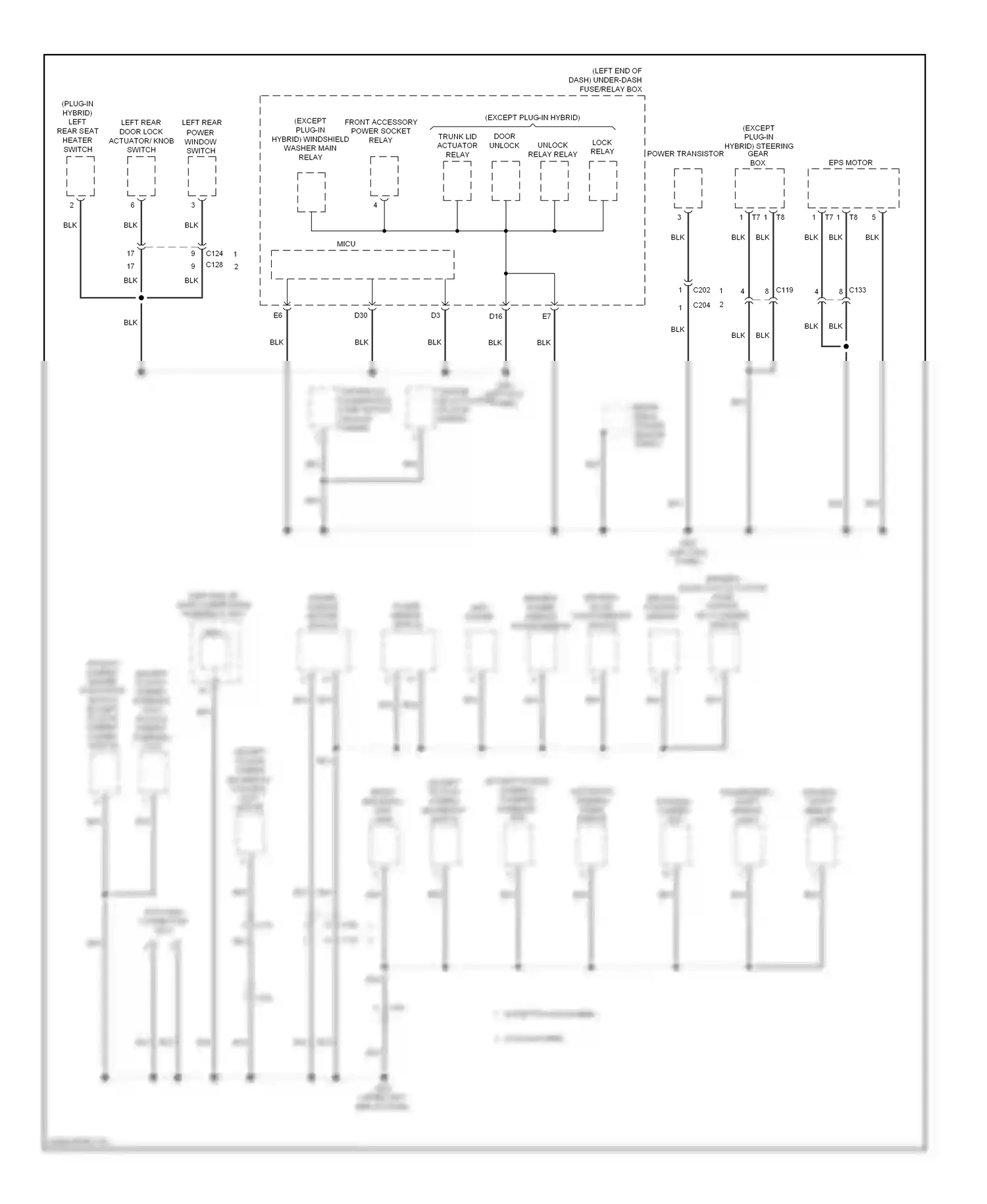 Wiring diagram passenger's vanity mirror light for Honda Accord IX (2012-2016) (2 of 2)