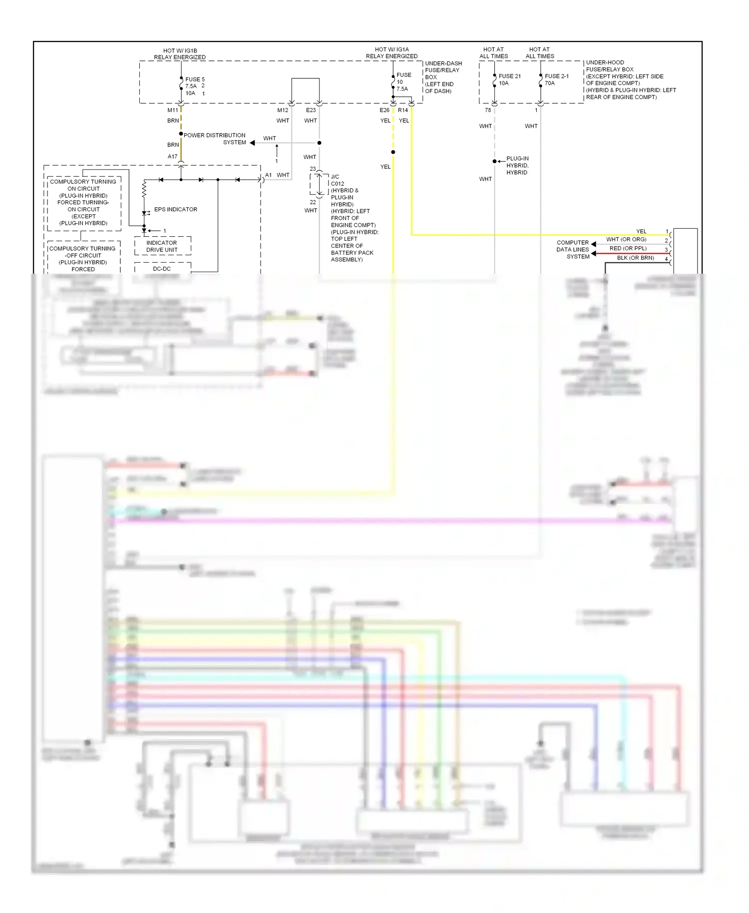Wiring diagram power distribution system for Honda Accord IX (2012-2016) (4 of 8)
