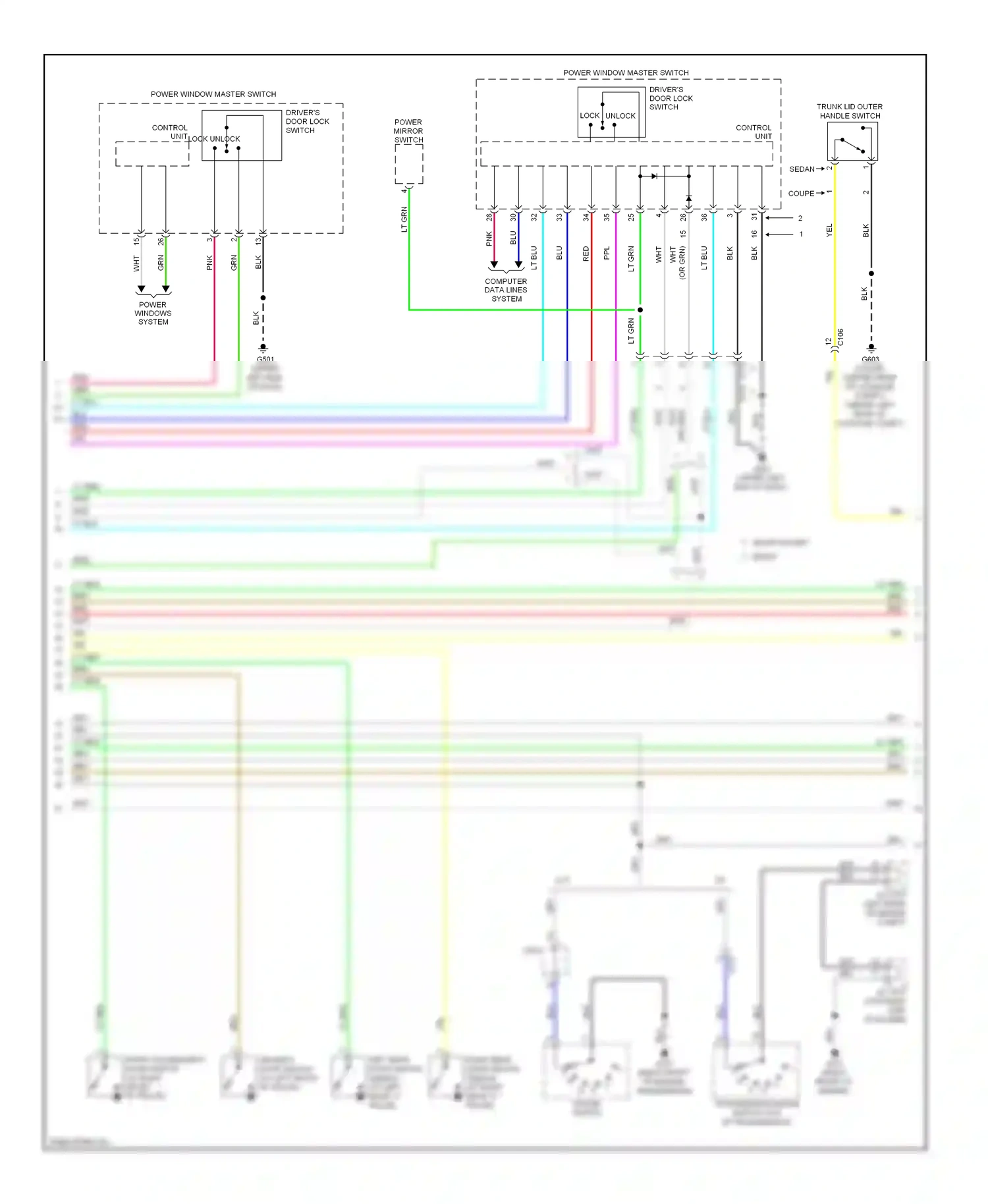 Wiring diagram power windows system for Honda Accord IX (2012-2016) (4 of 5)