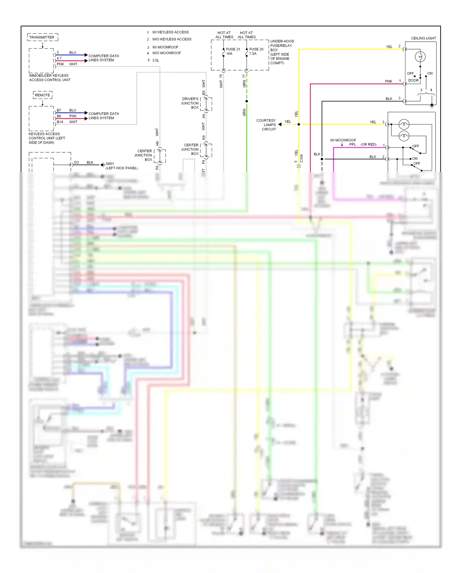 Wiring diagram remote + for Honda Accord IX (2012-2016) (1 of 2)