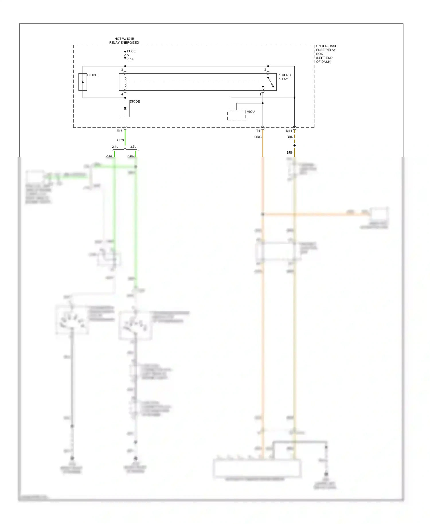Wiring diagram reverse relay for Honda Accord IX (2012-2016) (1 of 11)