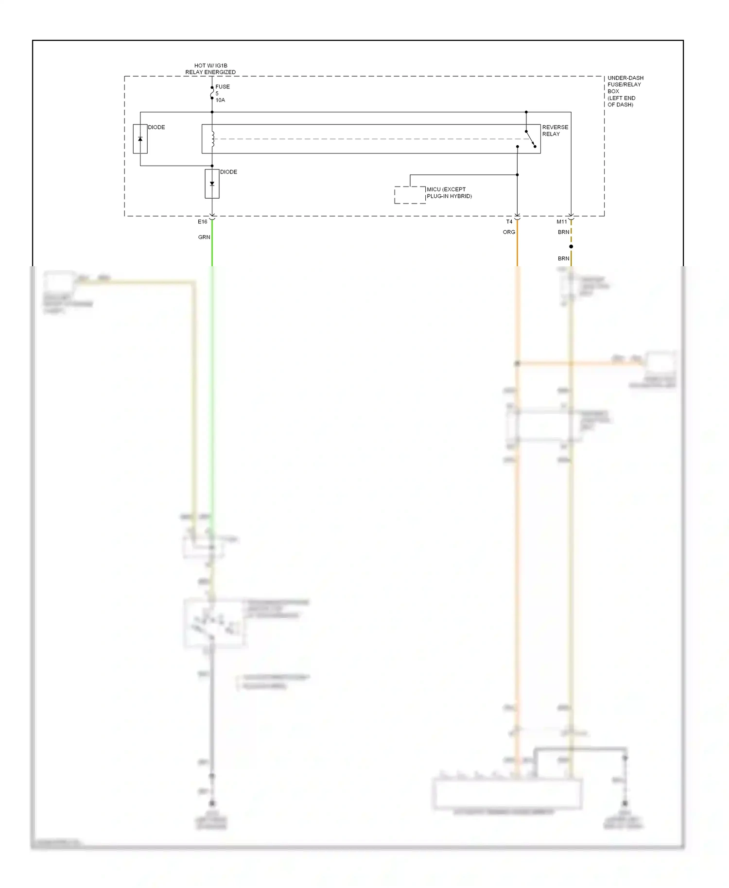 Wiring diagram reverse relay for Honda Accord IX (2012-2016) (2 of 11)