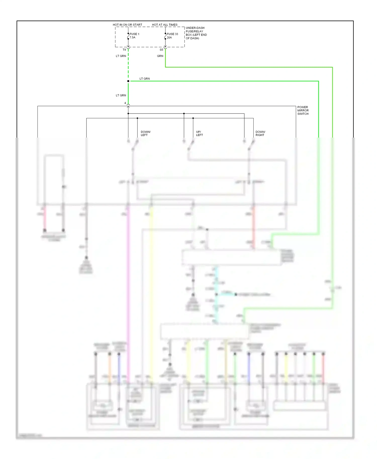 Wiring diagram right left for Honda Accord IX (2012-2016) (2 of 3)