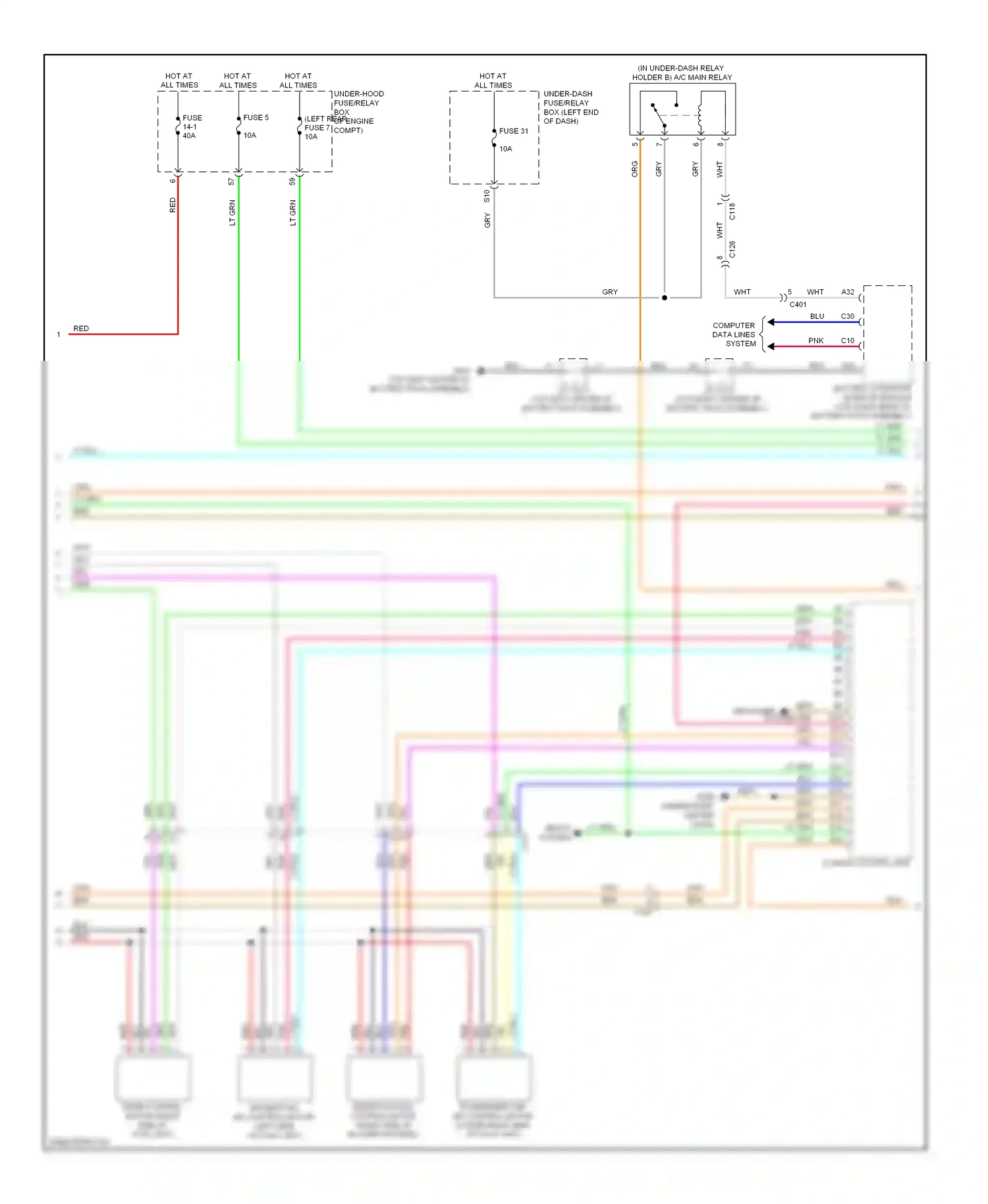 Wiring diagram seats system for Honda Accord IX (2012-2016) (4 of 4)