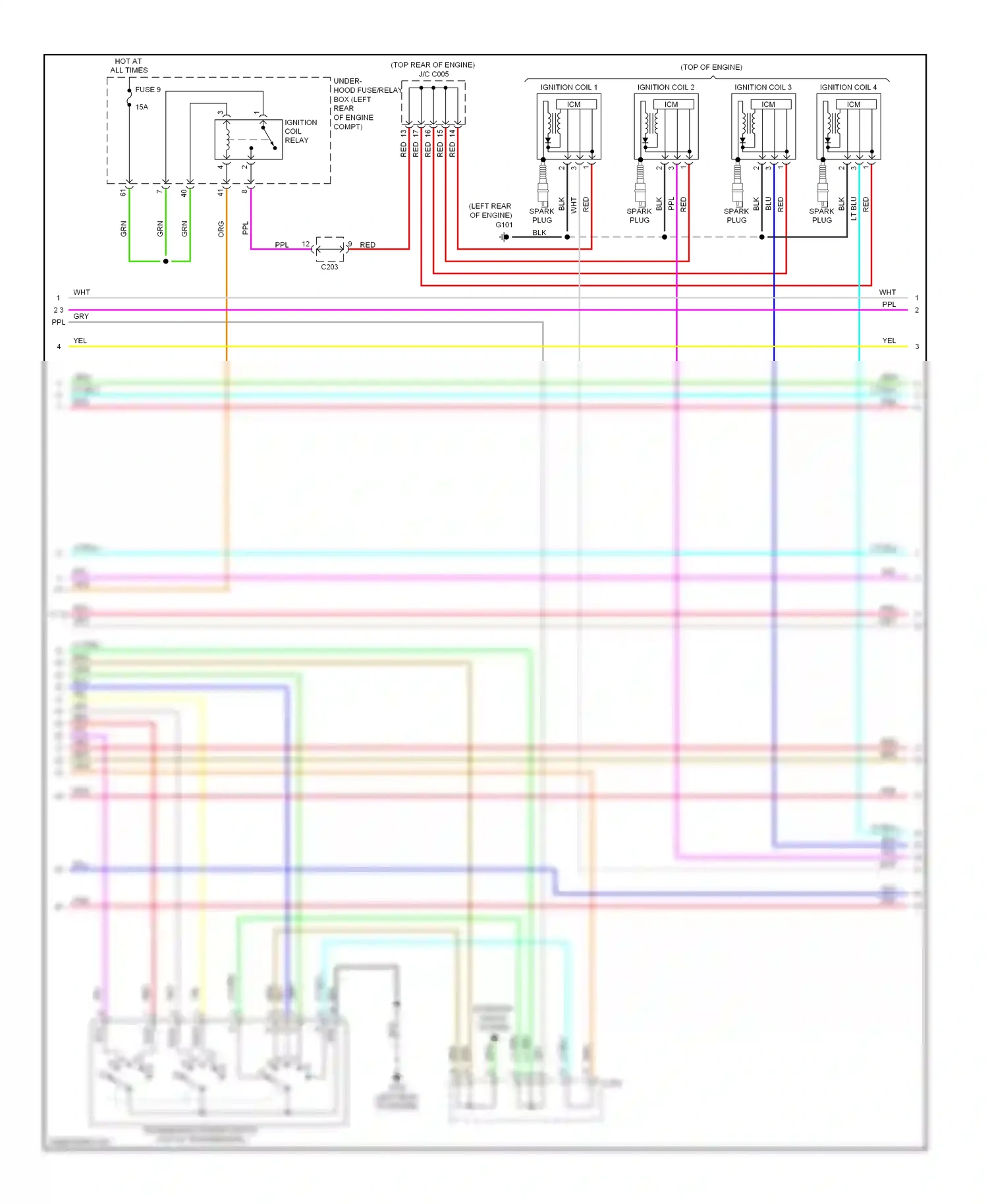 Wiring diagram spark plug for Honda Accord IX (2012-2016) (1 of 4)
