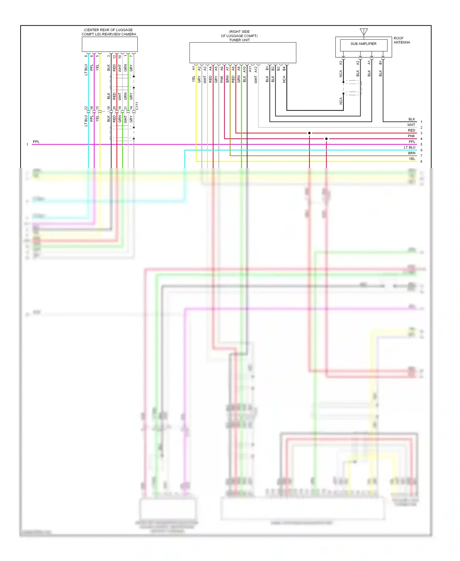 Wiring diagram sub amplifier for Honda Accord IX (2012-2016) (5 of 6)