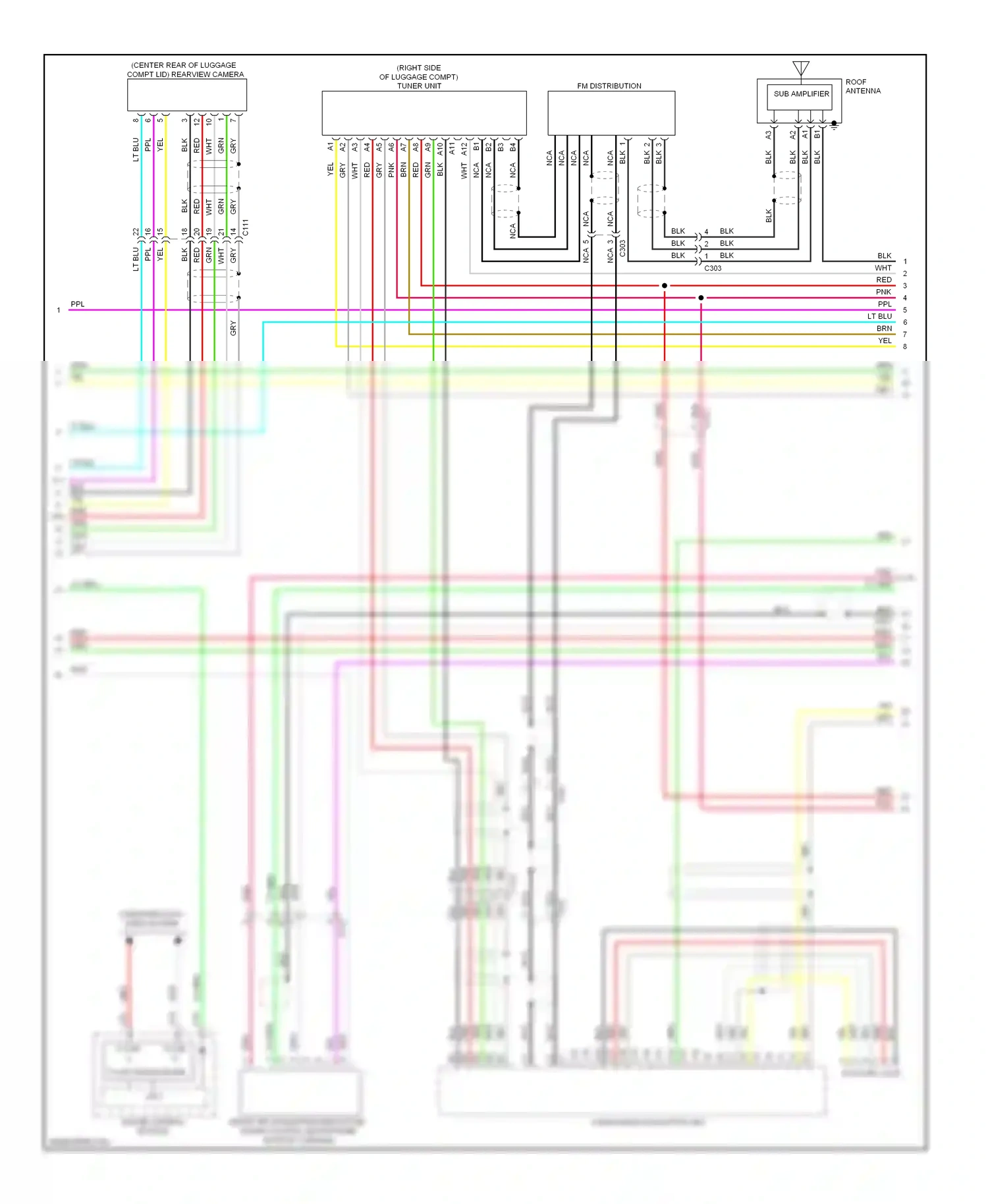 Wiring diagram sub amplifier for Honda Accord IX (2012-2016) (2 of 6)