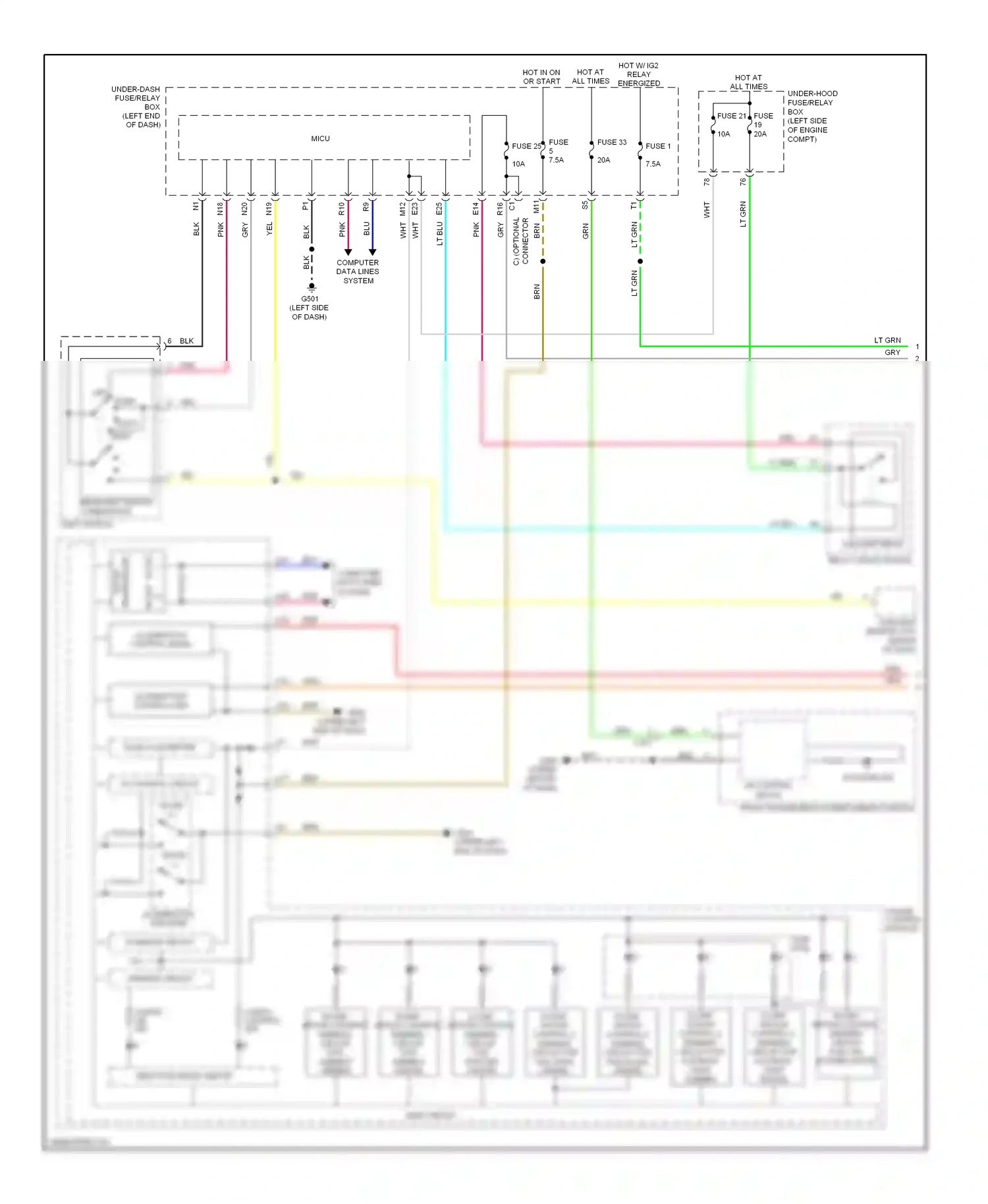 Wiring diagram sub pcb for Honda Accord IX (2012-2016) (2 of 4)
