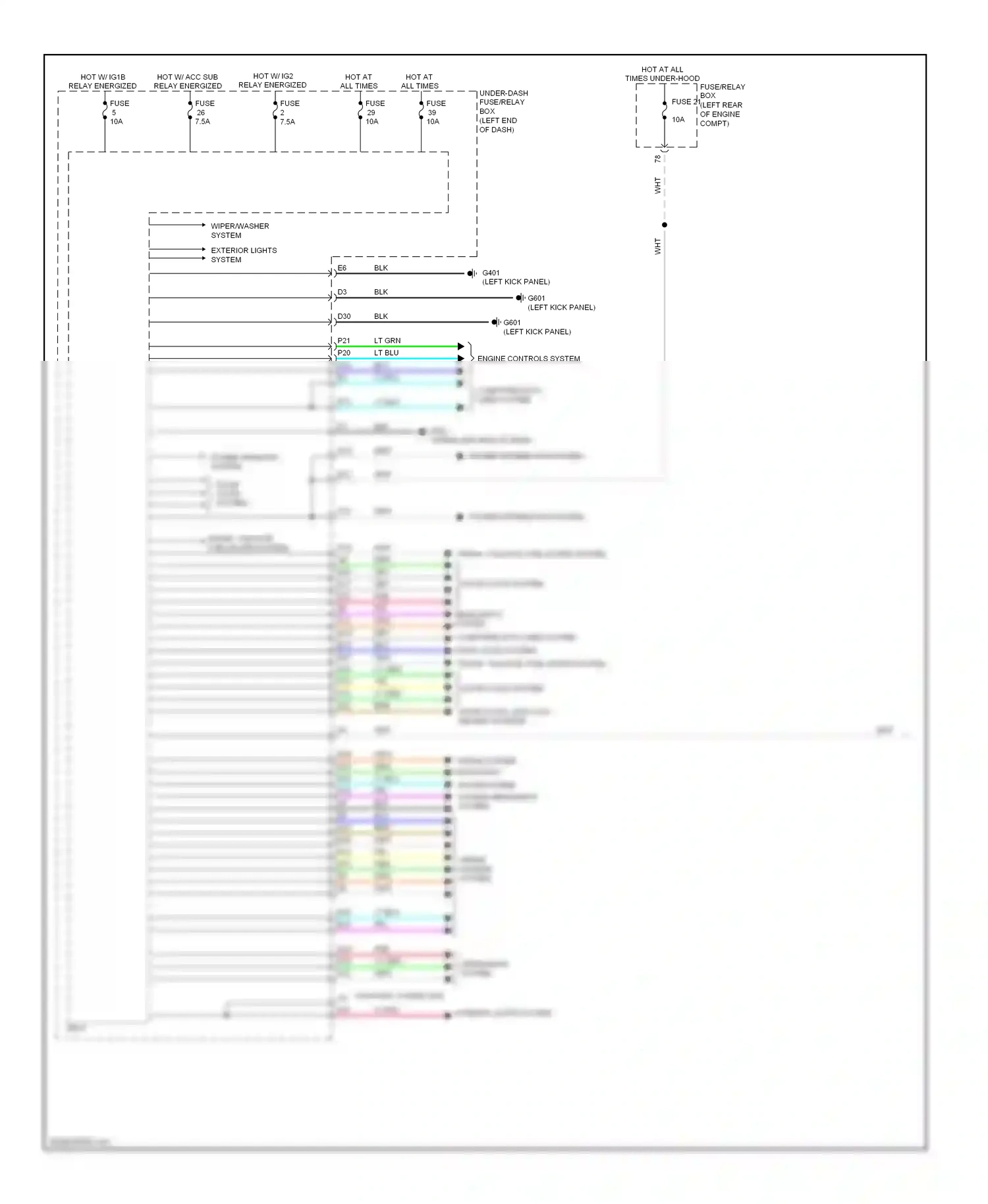 Wiring diagram trunk, tailgate, fuel doors system for Honda Accord IX (2012-2016) (2 of 2)