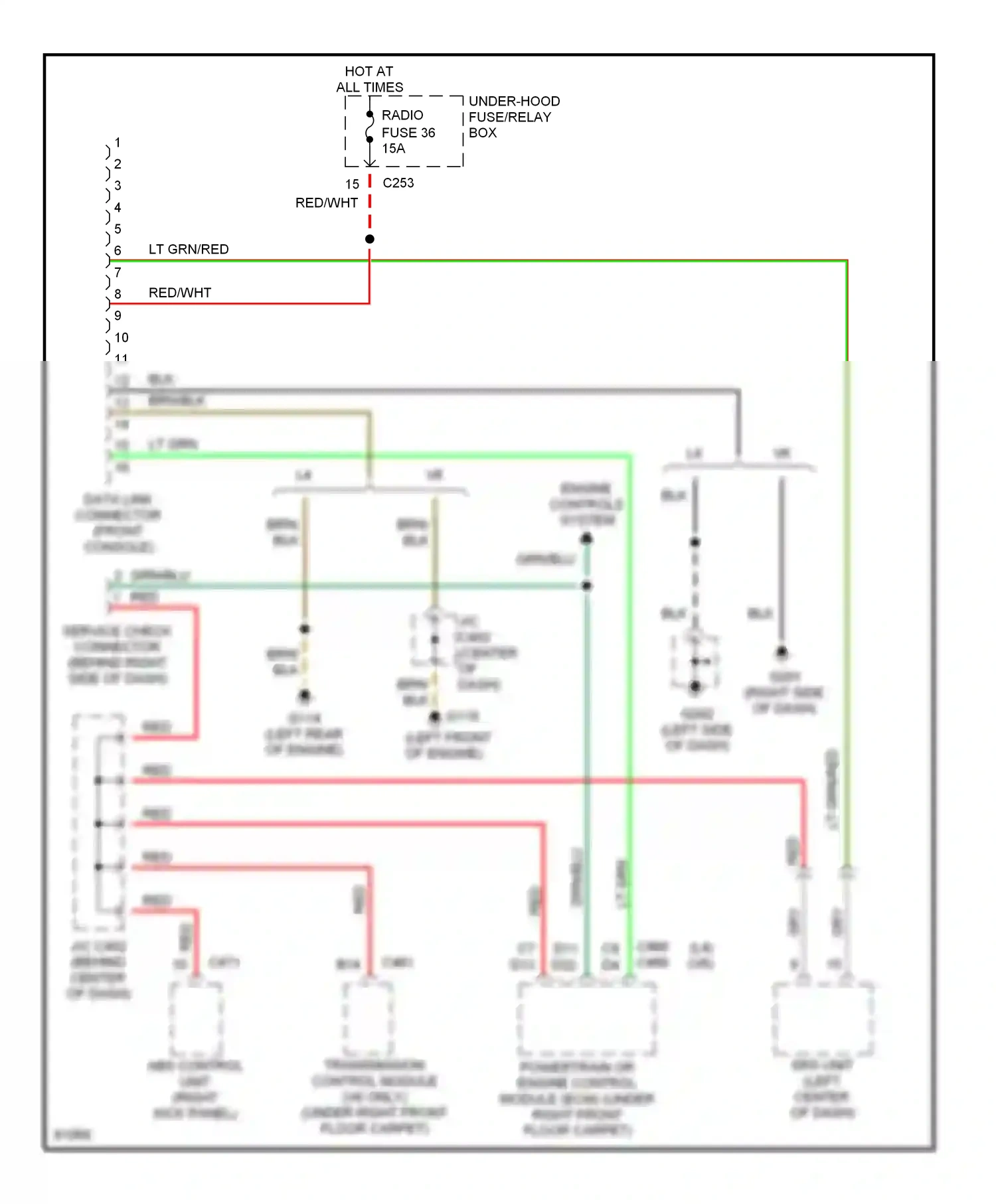 Computer data lines — Computer data lines. Honda Accord V (1993-1998)