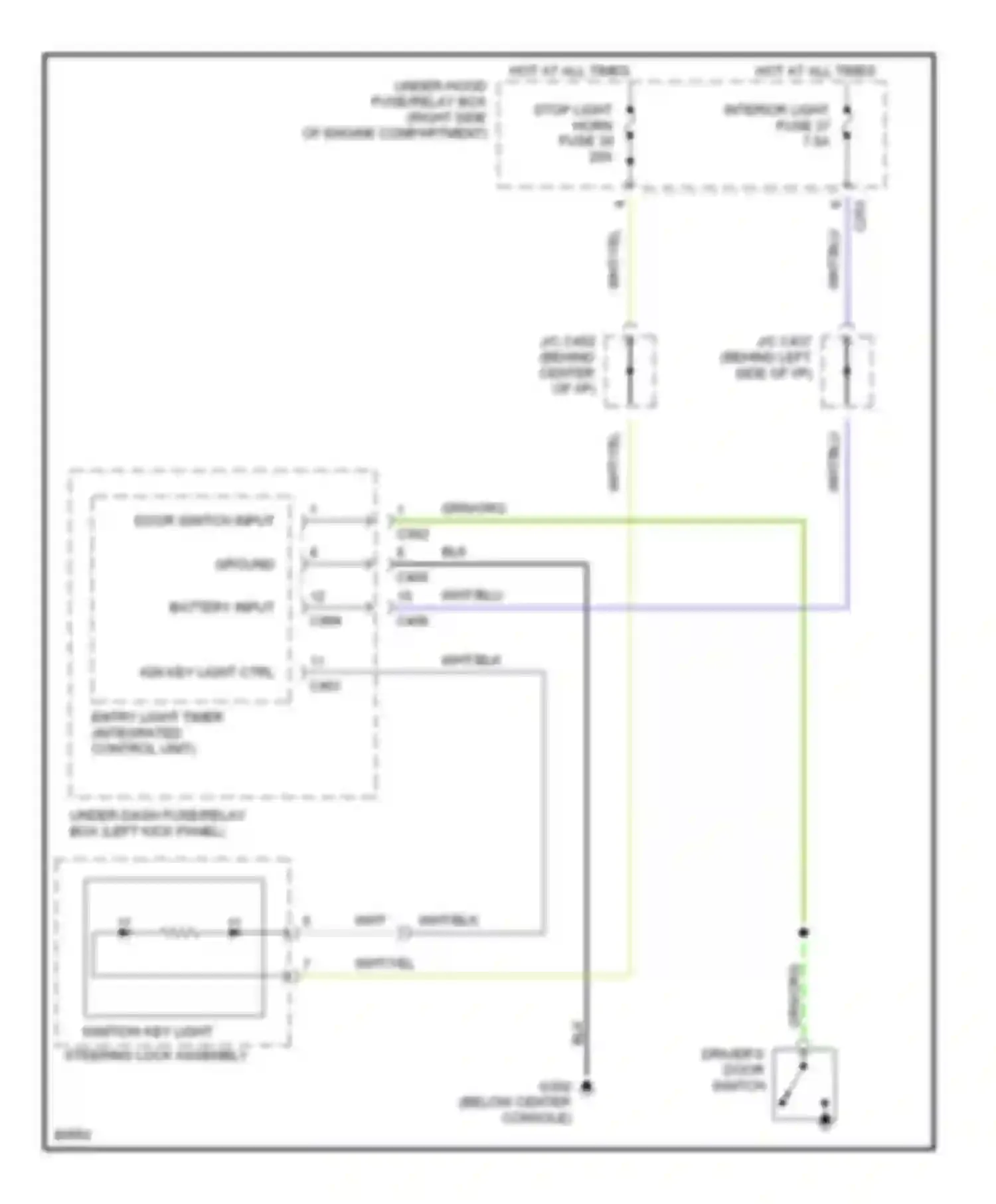 Accord Honda V (1993-1998): Ignition key light circuit